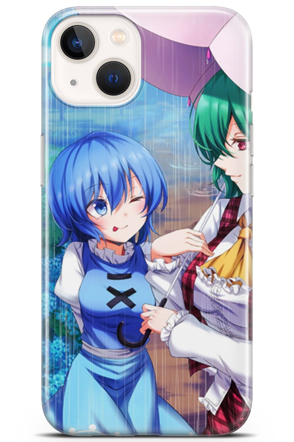 Lopard Apple Iphone 13 Mini Uyumlu Kılıf Anime 28 Mavi Yeşil Iz Bırakmayan Kılıf Mavi