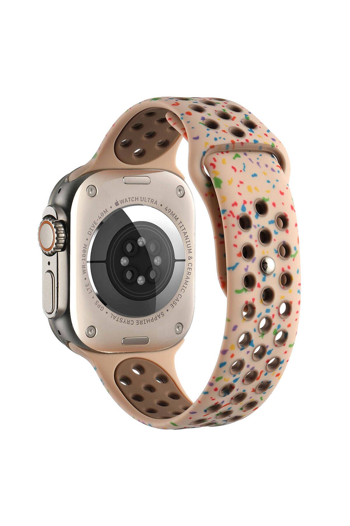 Zore Apple Watch 44mm Kordon Yeni Seri 2023 KRD-02 Silikon Strap Kayış