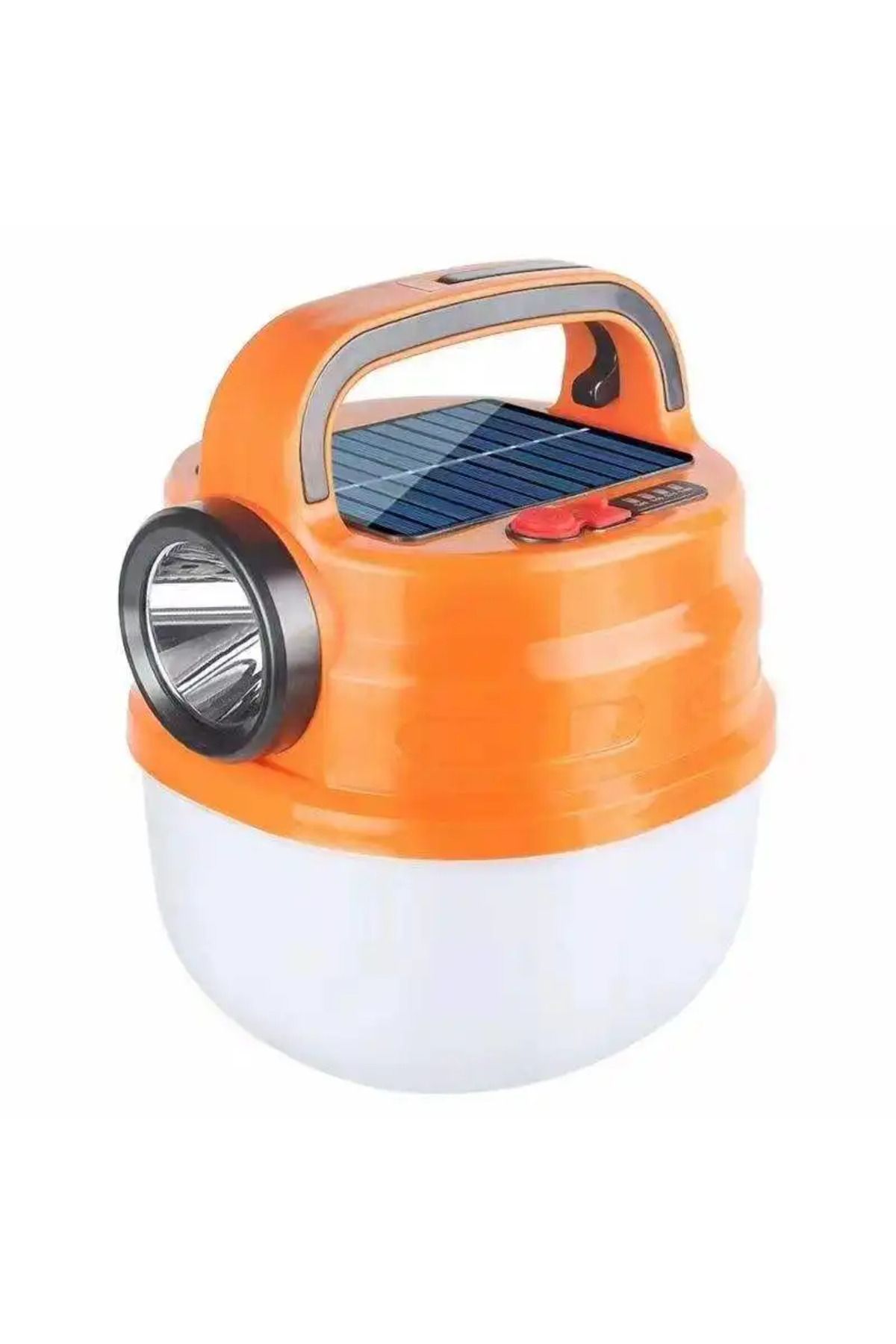 ataşbey HB-V80 Güneş Enerjili Solar Aydınlatma Kamp Çadır Lambası Kancalı Led Ampül Şarjlı Işıldak El Feneri