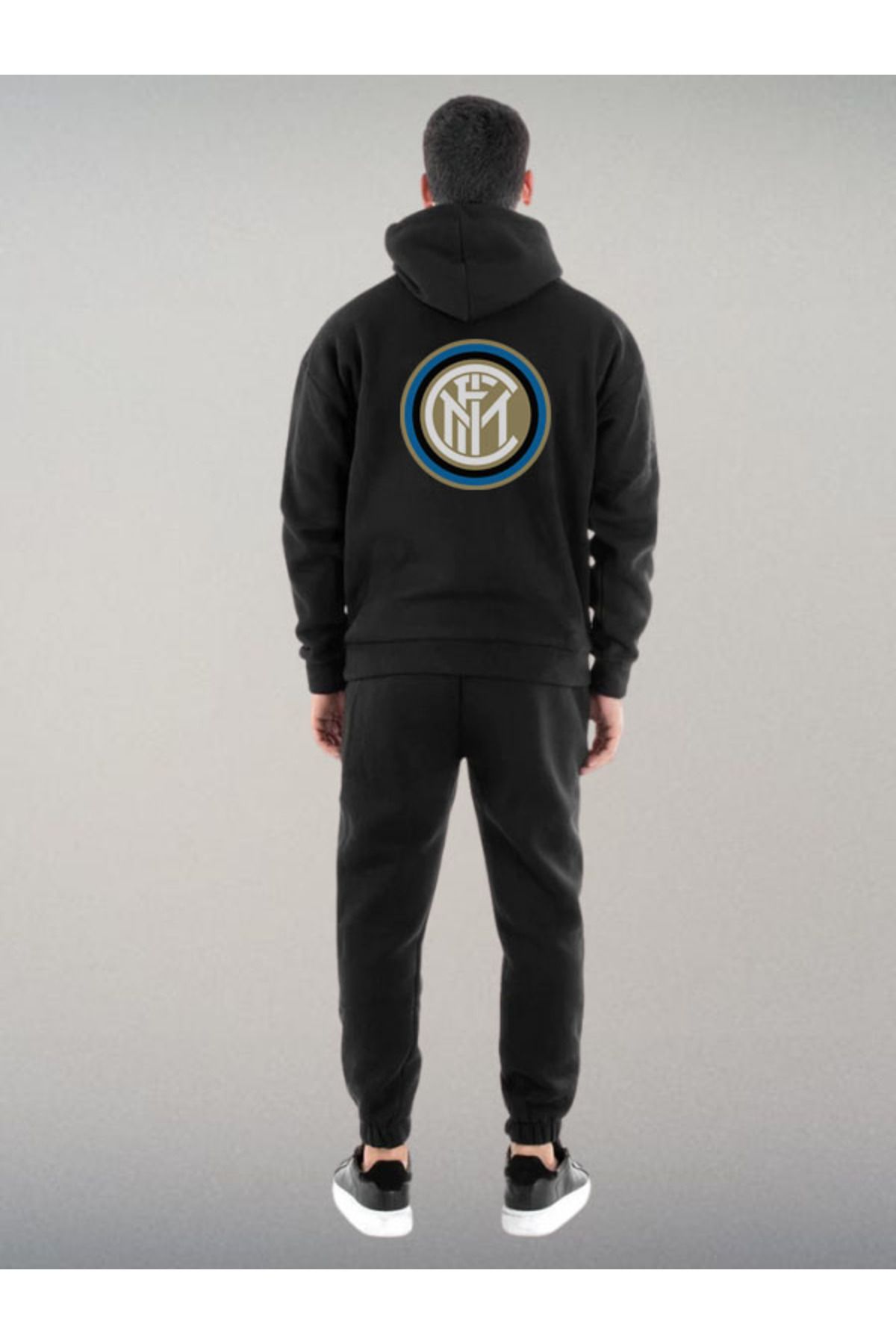 Darkia Inter Milan Futbol Takımı Özel Tasarım Baskılı Kapşonlu Sweatshirt Hoodie Spor Eşofman Takımı