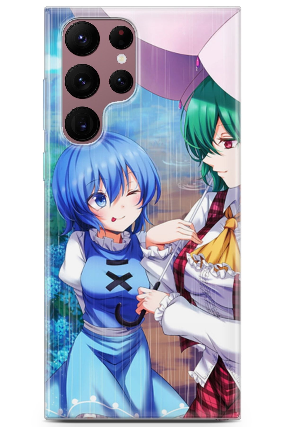 Lopard Samsung Galaxy S22 Ultra Uyumlu Kılıf Anime 28 Mavi Yeşil Iz Bırakmayan Kılıf Mavi