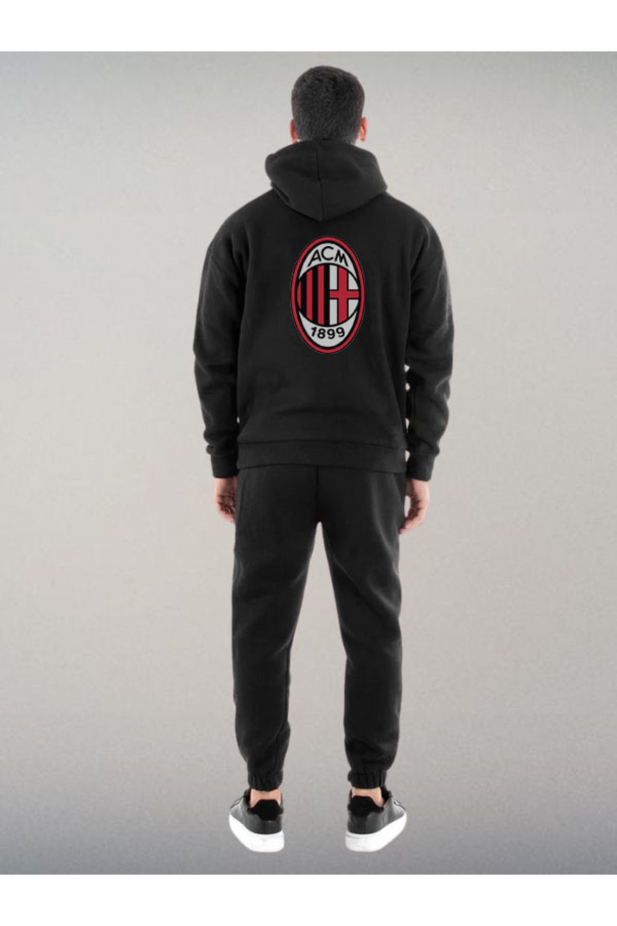 Darkia Ac Milan Futbol Takımı Özel Tasarım Baskılı Kapşonlu Sweatshirt Hoodie Spor Eşofman Takımı
