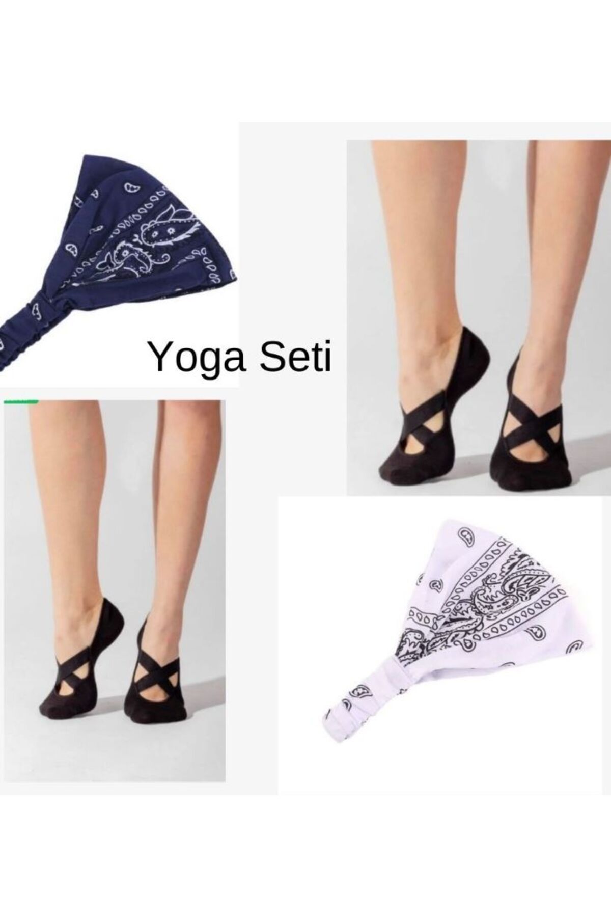 BERG Yoga Seti 2 Adet Paraşüt Bandana Ve 2 Adet Yoga Çorabı