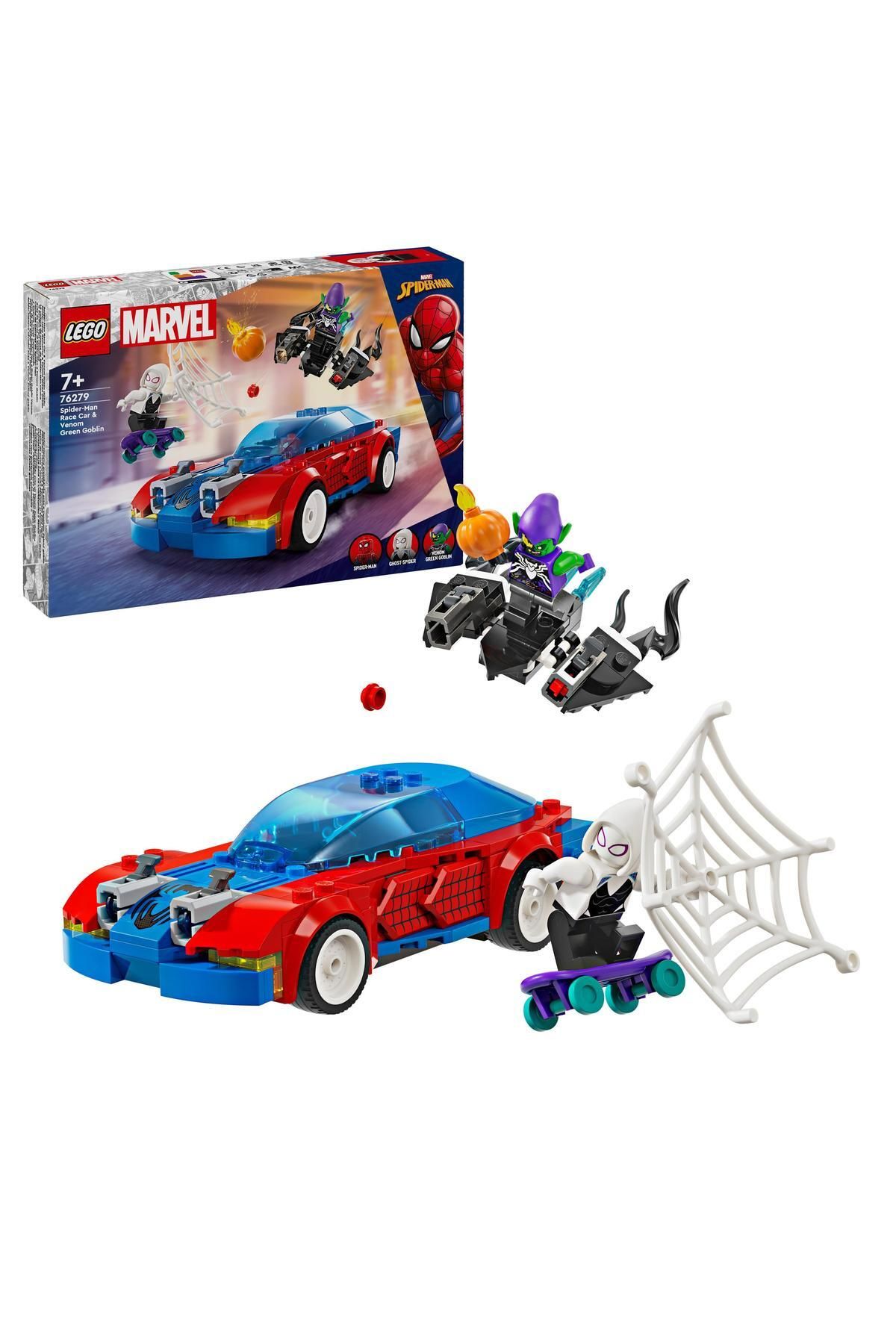 LEGO ® Marvel Örümcek Adam Yarış Arabası&Venom Green Goblin 76279- 7 Yaş+ İçin Yapım Seti (227 Parça)