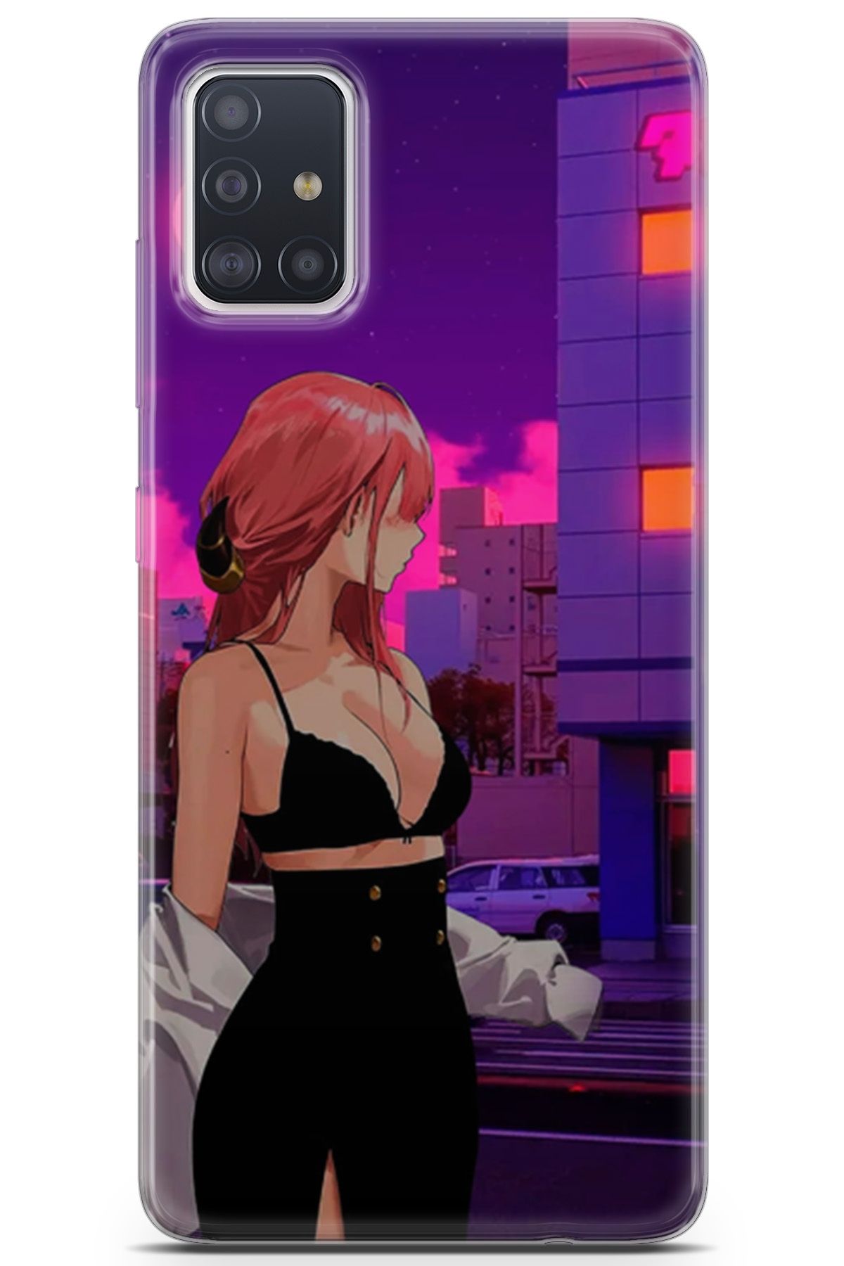 Lopard Samsung Galaxy A71 Uyumlu Kılıf Anime 25 New York Sokaklarında Soyulmayan Kılıf Pink