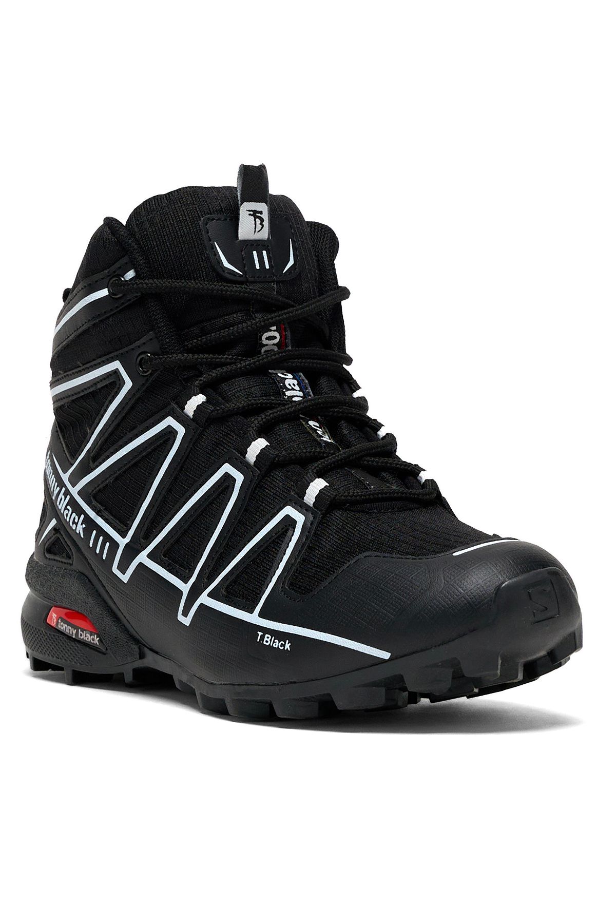 Tonny Black Unisex Siyah Beyaz Rahat Kalıp Trekking Bot