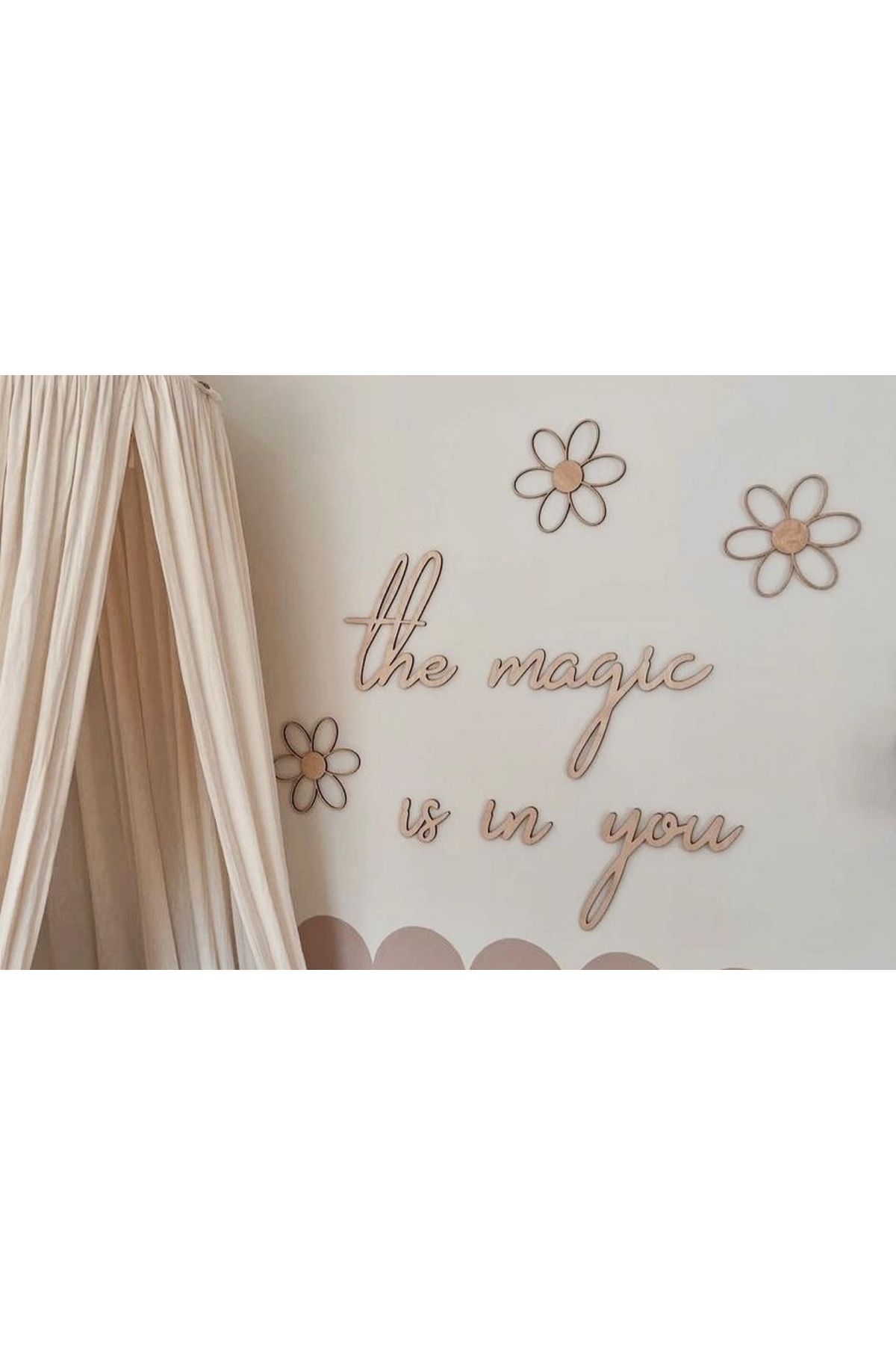 Nec Magic is in you çocuk odası duvar yazısı MDF akçaağaç renk
