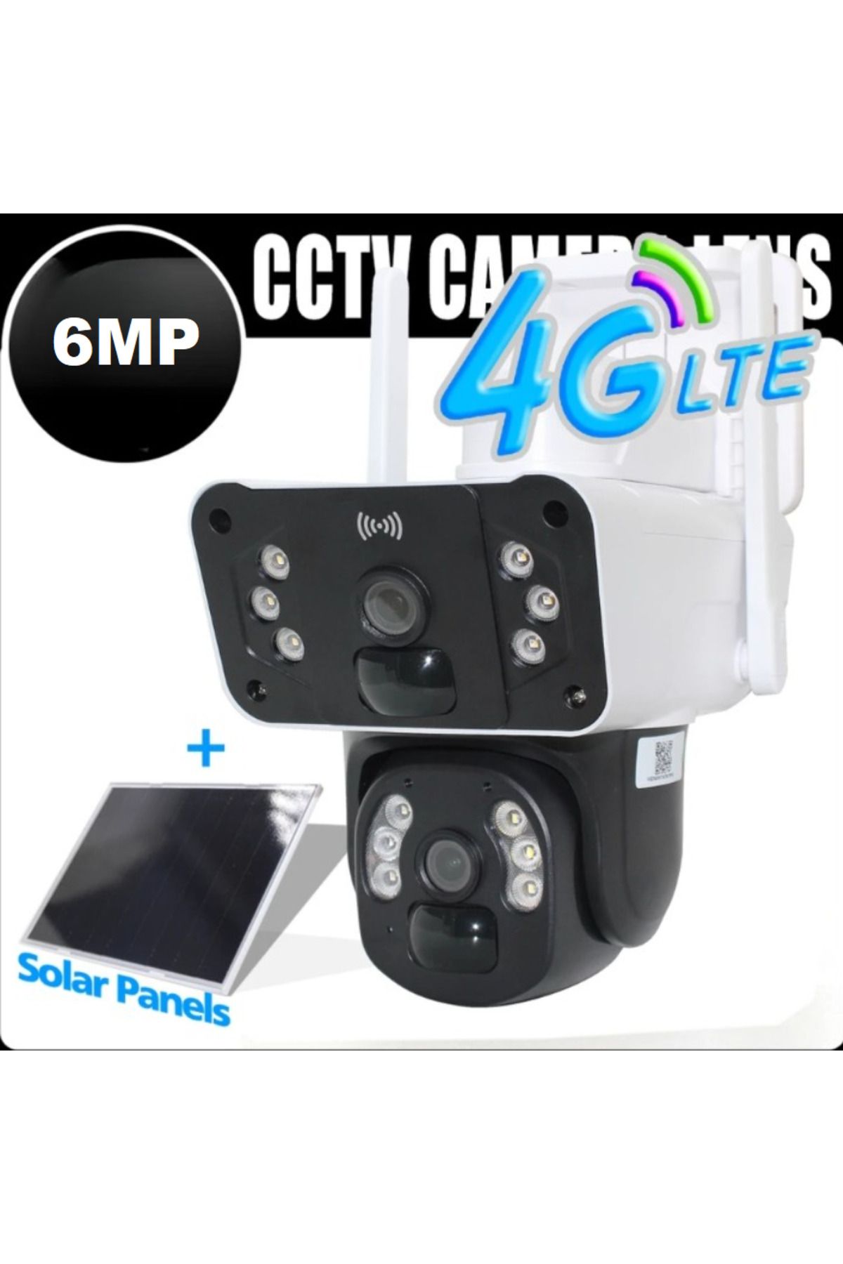 WIFICAM PLUS Çift Kameralı Hareket Takipli 4G Sim Kartlı Solar Kamera 3+3=6MP Dual Lens