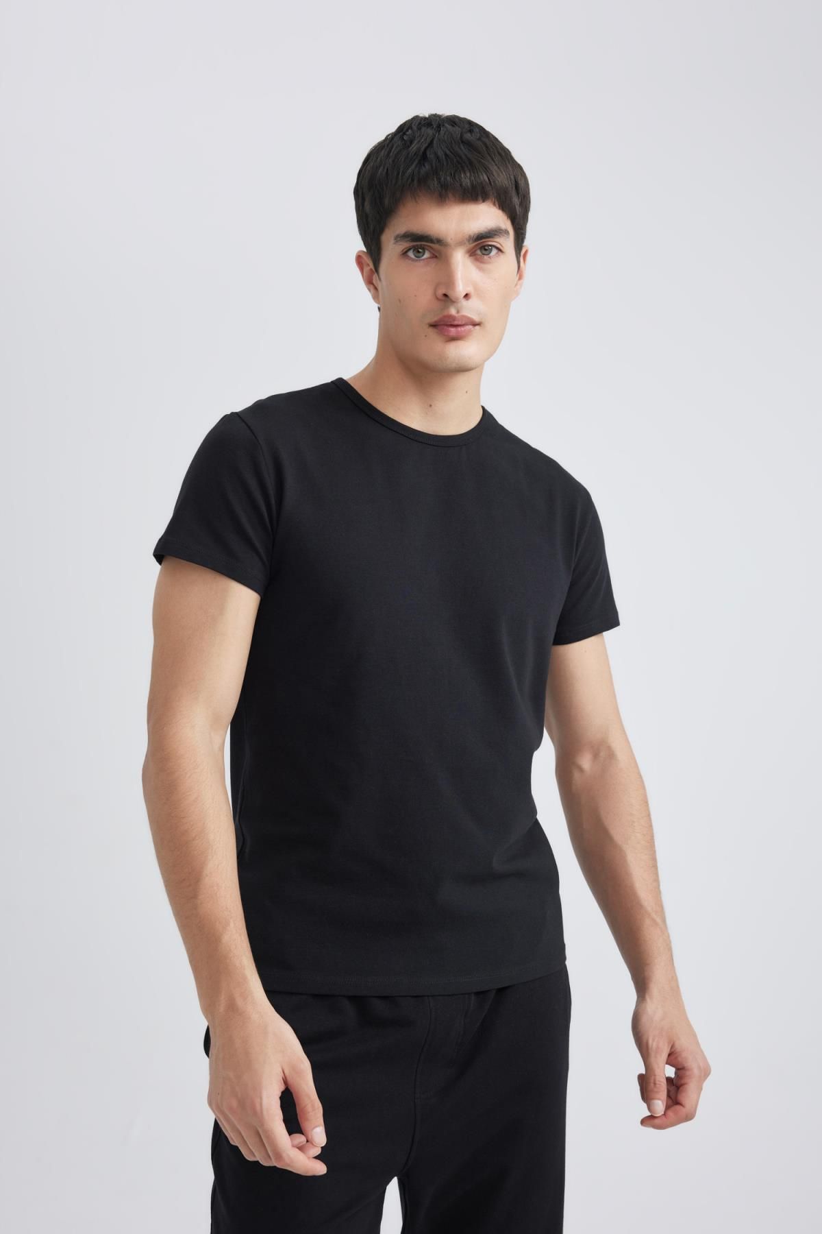 Defacto Slim Fit Bisiklet Yaka Kısa Kollu Üst L4885az24sm