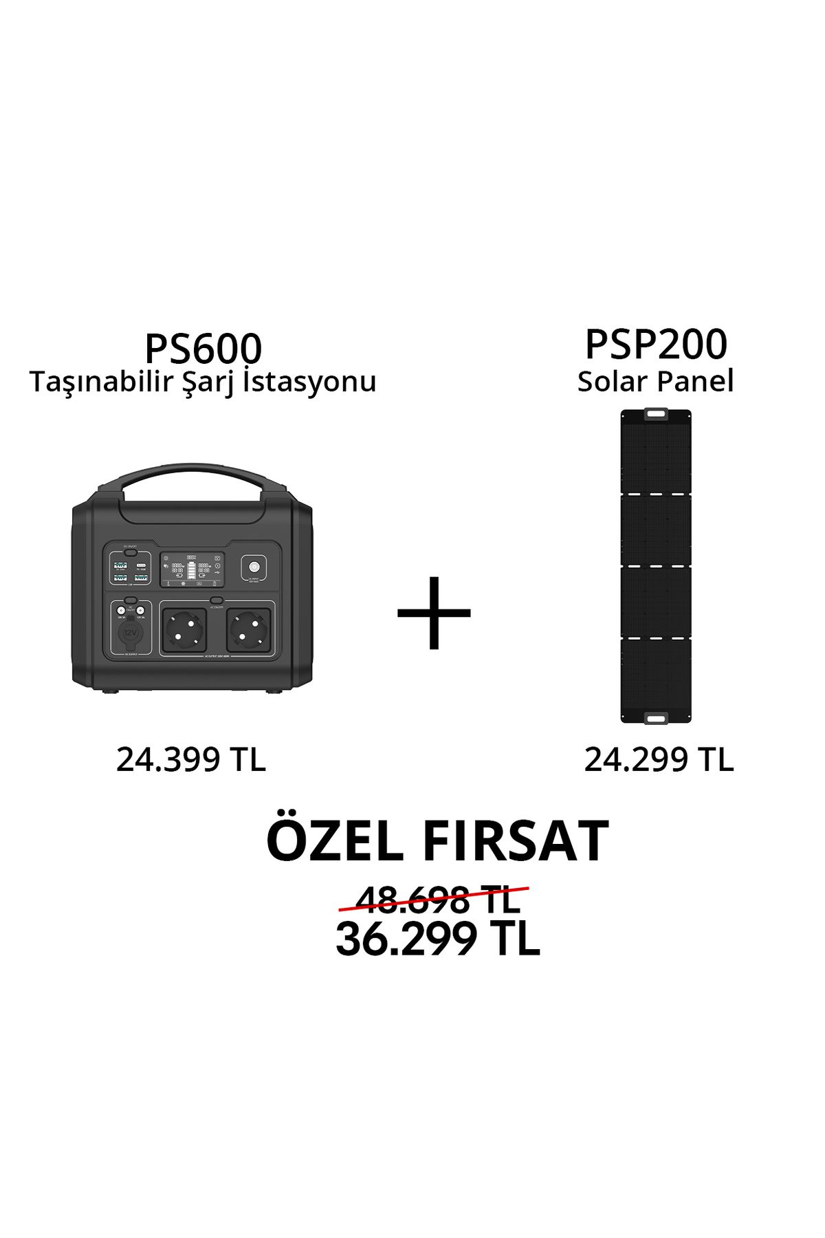 EZVIZ PS600 Taşınabilir Şarj İstasyonu ve PSP200 Solar Panel