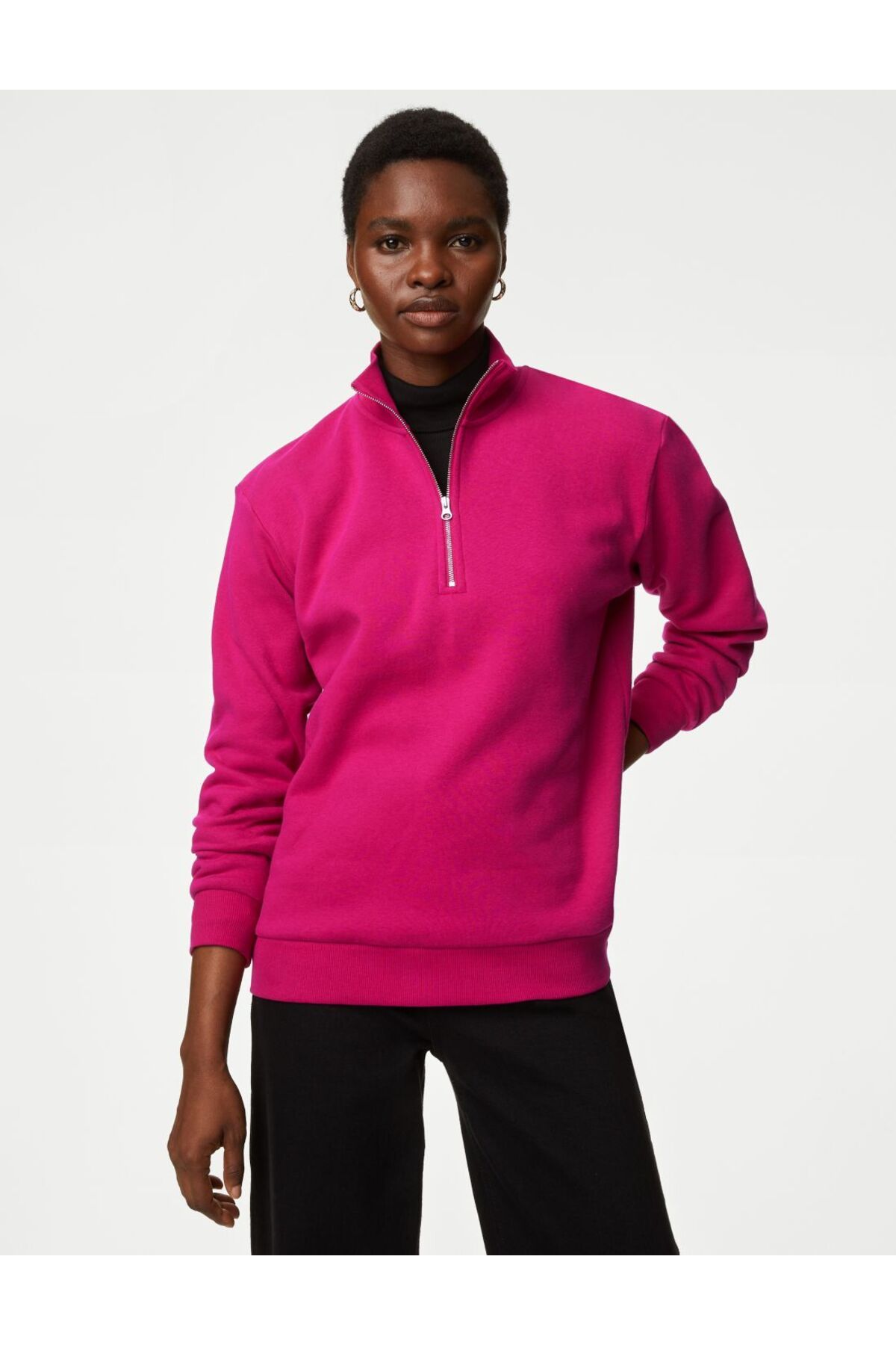 Marks & Spencer Fermuar Detaylı Regular Fit Sweatshirt