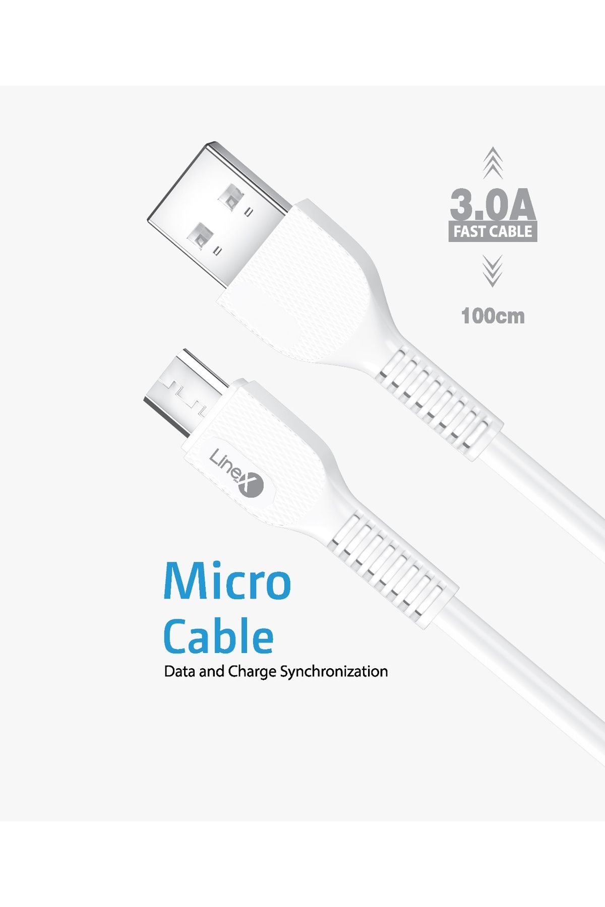 Linex Micro Şarj Kablosu 3.0A Hızlı Şarj