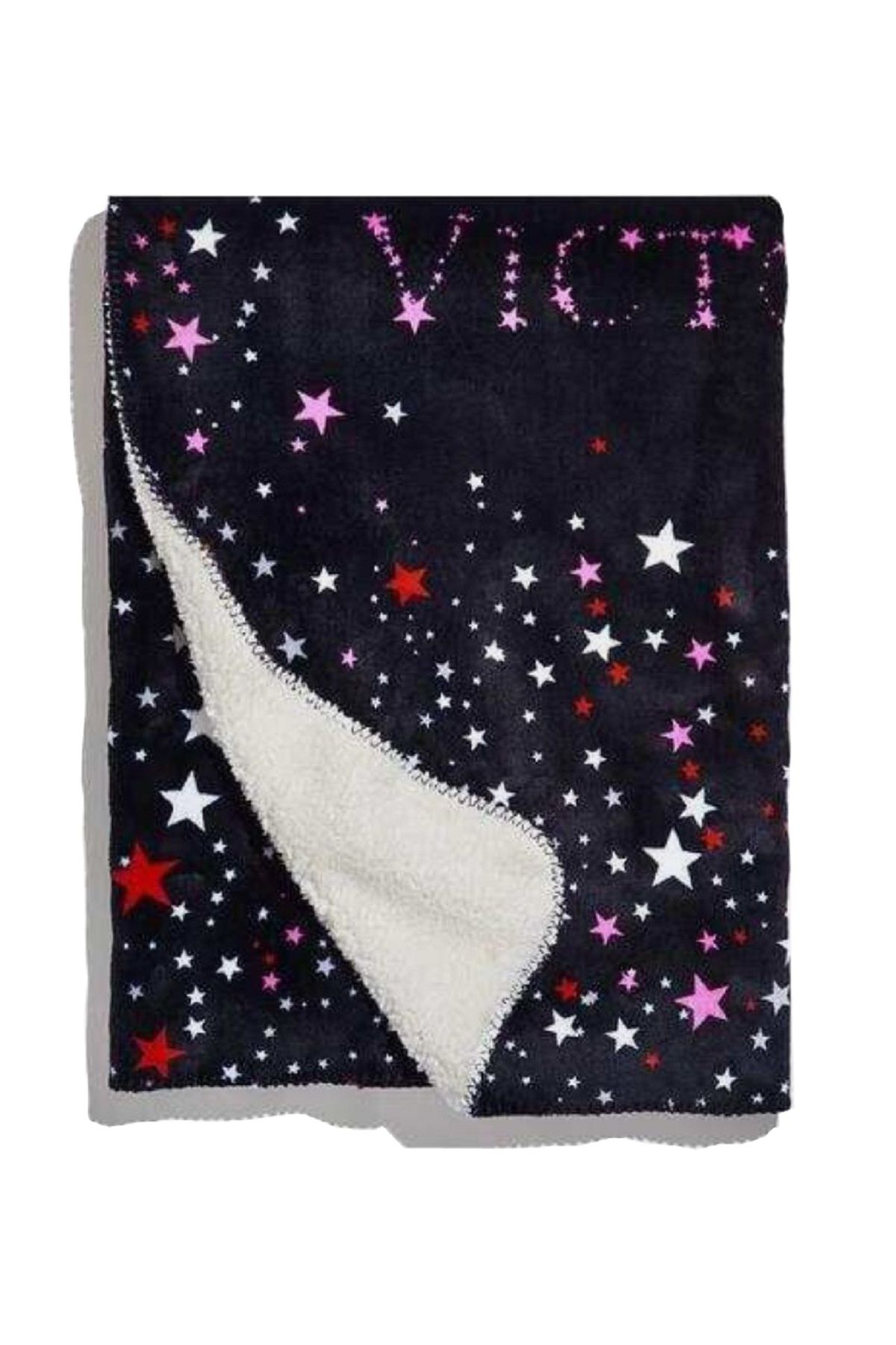 Victoria's Secret Sherpa Blanket Yıldız Desenli Tek Kişilik Battaniye