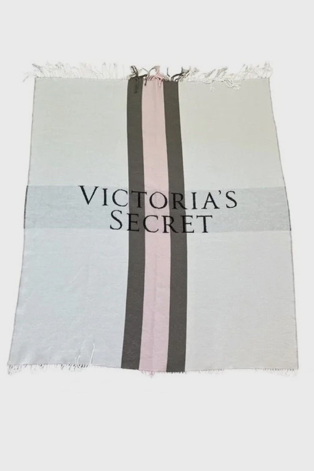 Victoria's Secret VS Logo Yazılı Kaşmir Dokulu Tek Kişilik Pembe Şal Battaniye