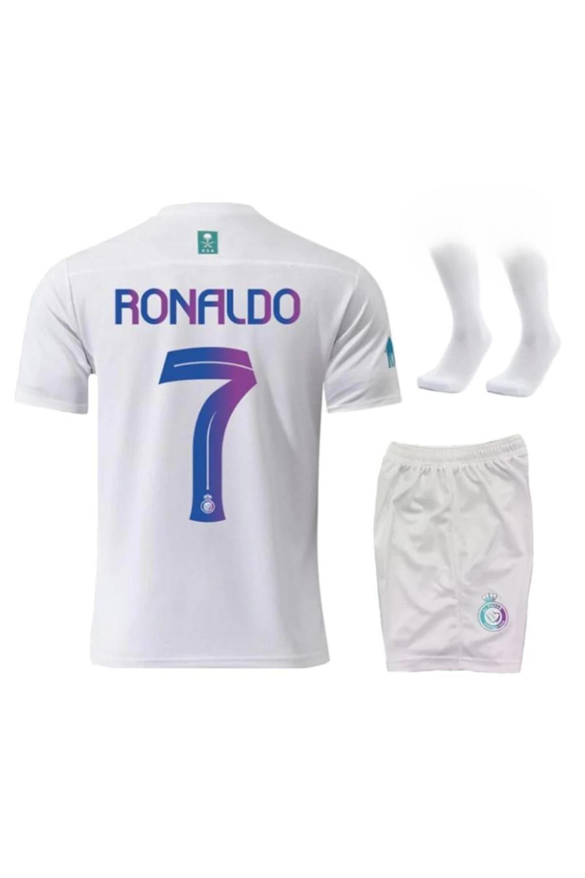 Alaturka Mix Al Nassr Ronaldo Yeni Sezon Çocuk Futbol Forması Forma-şort-çorap 3'lü Takım 2023/24 Özel Tasarım