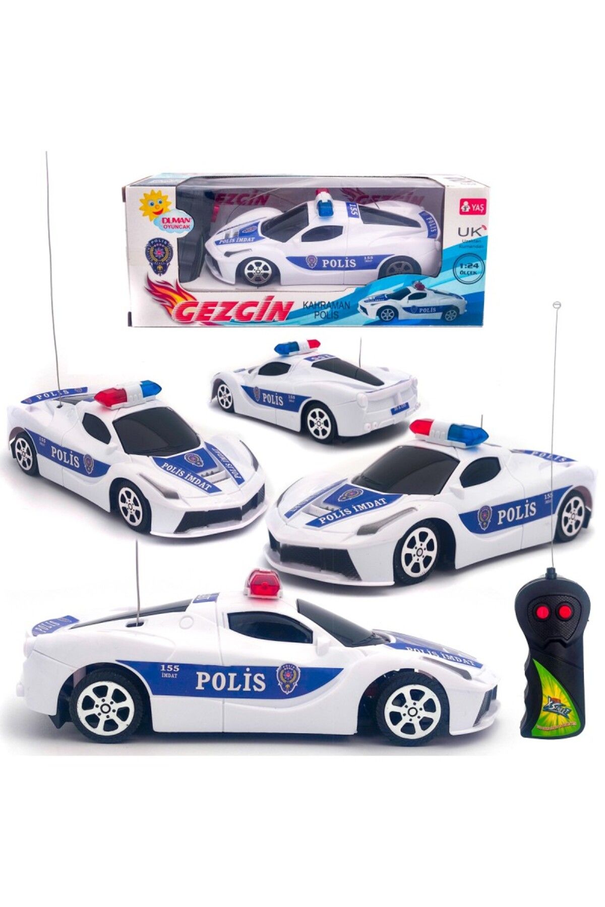 can oyuncak uzaktan kumandalı polis arabası