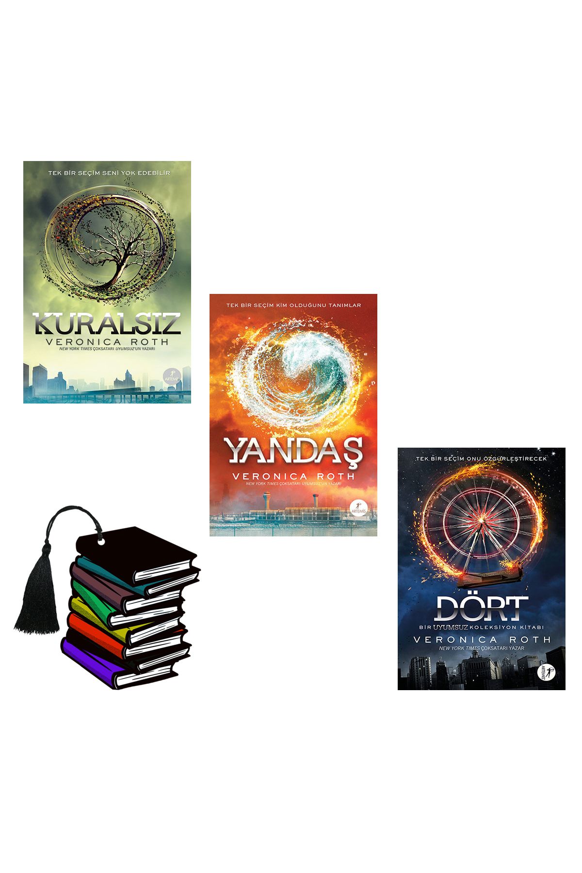 Artemis Yayınları Veronica Roth - uyumsuz serisinin diğer kitapları - kuralsız - yandaş - dört - 3kitap