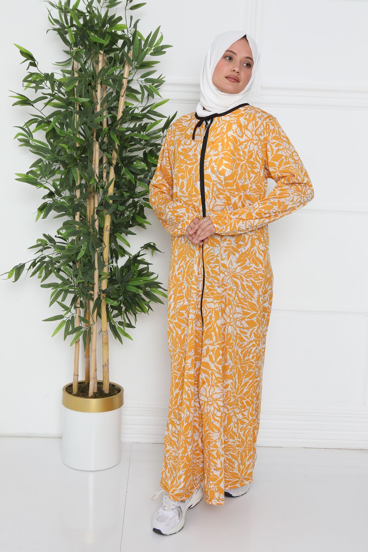 Kutay Collection Kadın Pamuklu Fermuarlı Namaz Elbisesi