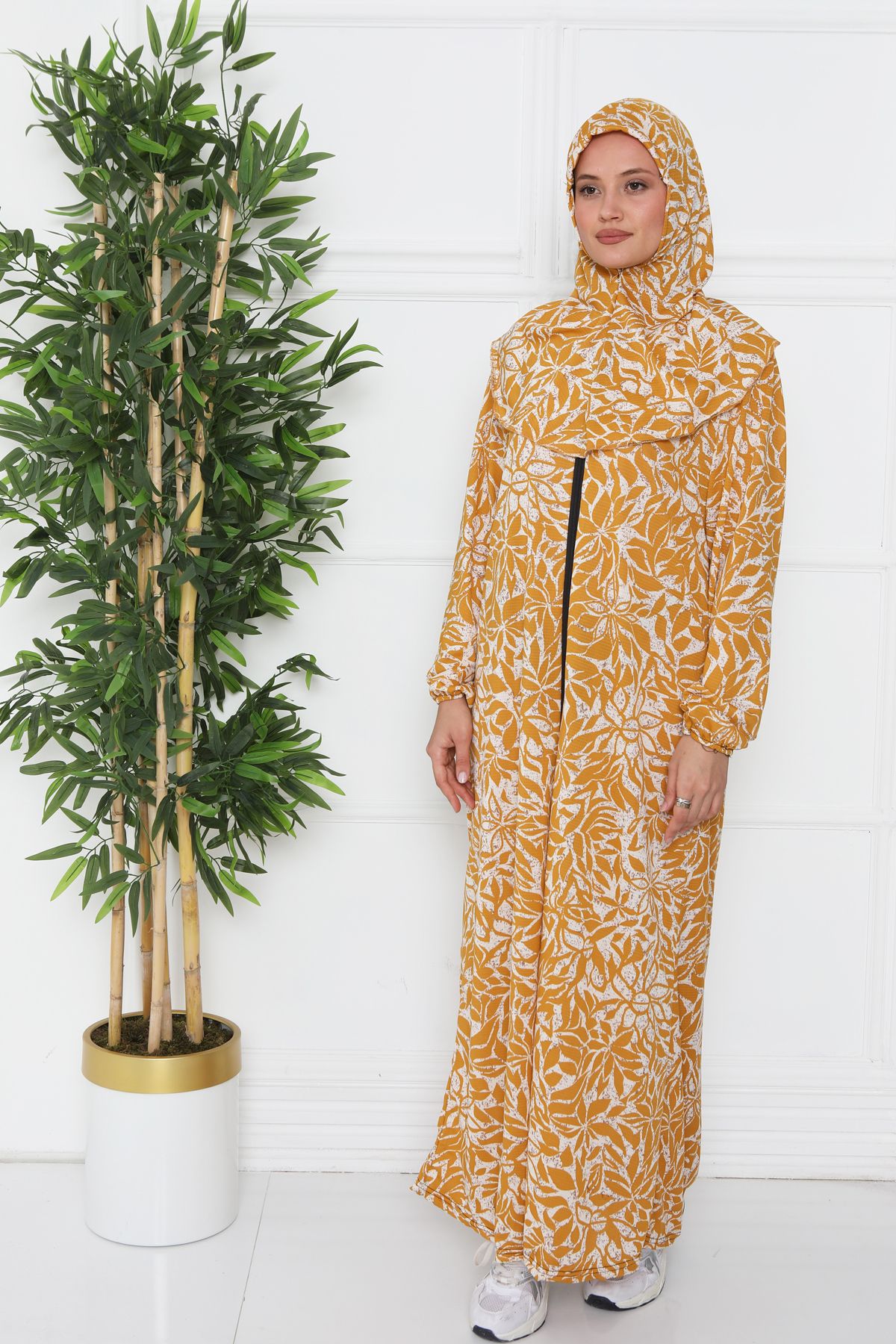 Kutay Collection Başörtülü Kadın Namaz Elbisesi Şal Desen