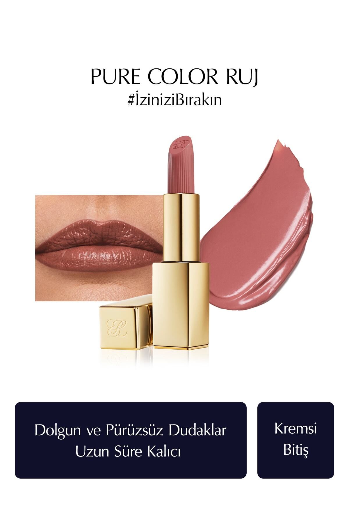 Estee Lauder Kremsi Ruj - Pure Color Creme Lipstick Kremsi, Saten Bitiş -  3.5gr - Renk: 862 Untamable