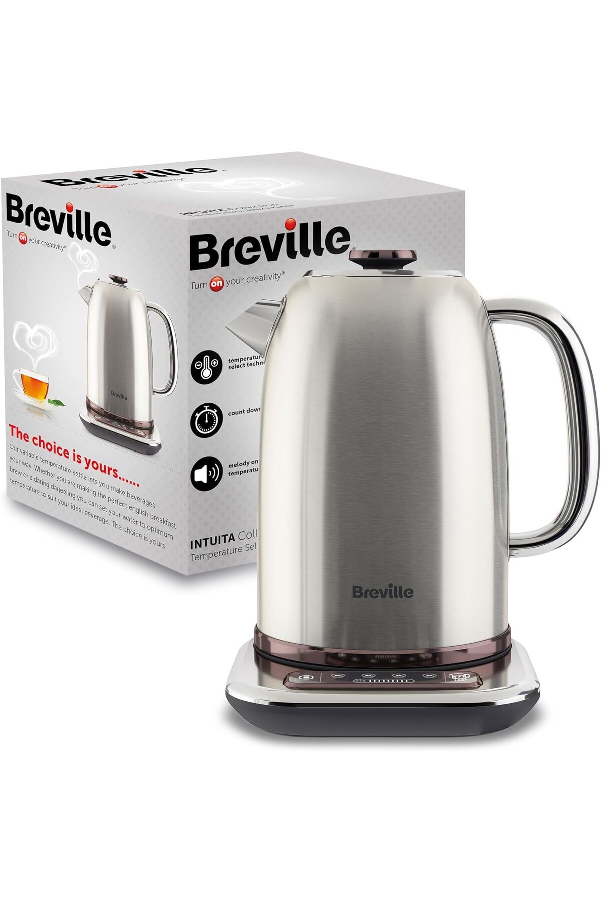 Breville Akıllı Kontrollerle Hızlı Kaynatma, 1.7L Kapasiteli Çelik Su Isıtıcısı Değişken Sıcaklık Kontrolü!