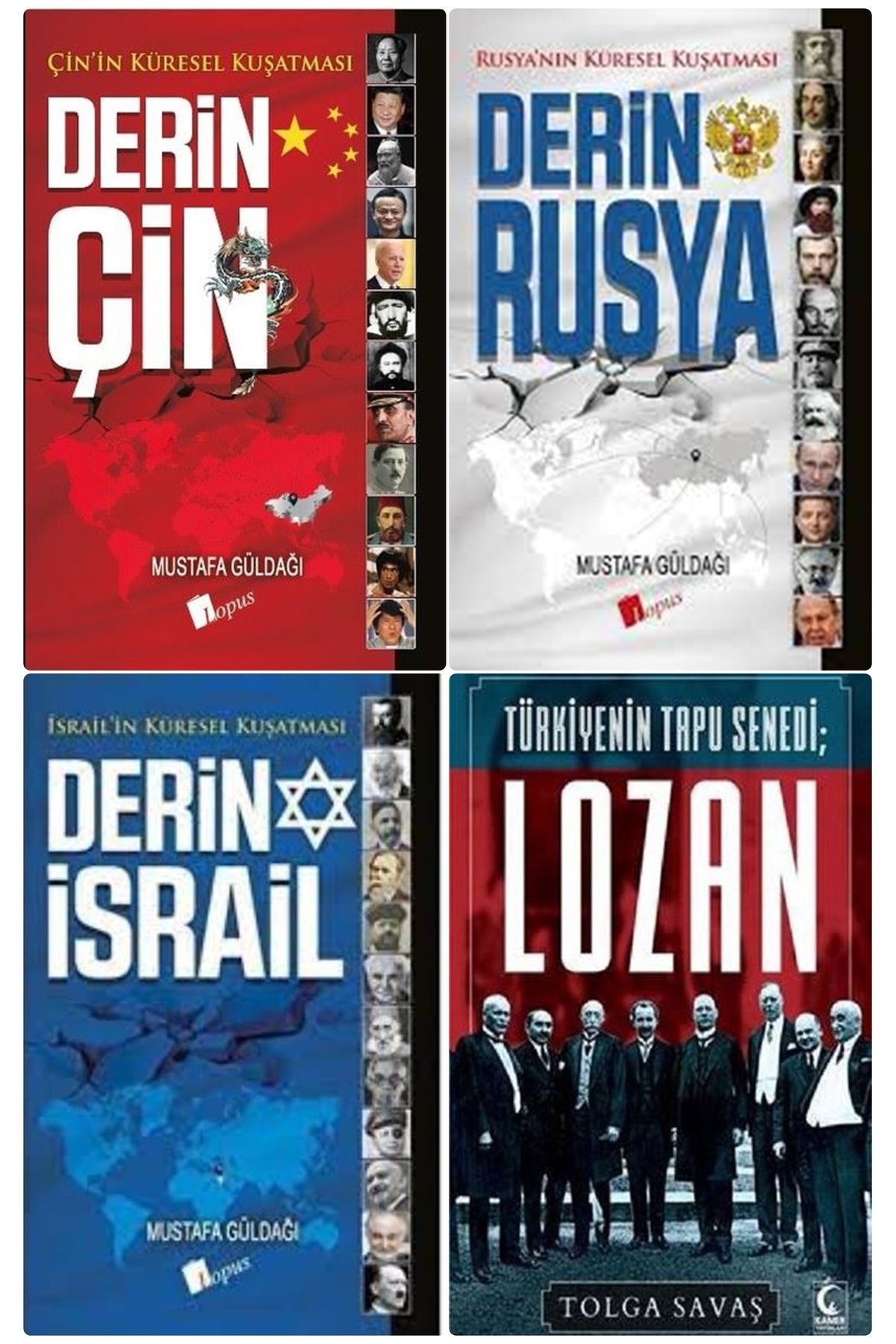 Lopus Yayınları Derin Çin + Derin Rusya +Derin İsrail + Lozan Türkiye'nin Tapu Senedi 4 Kitap