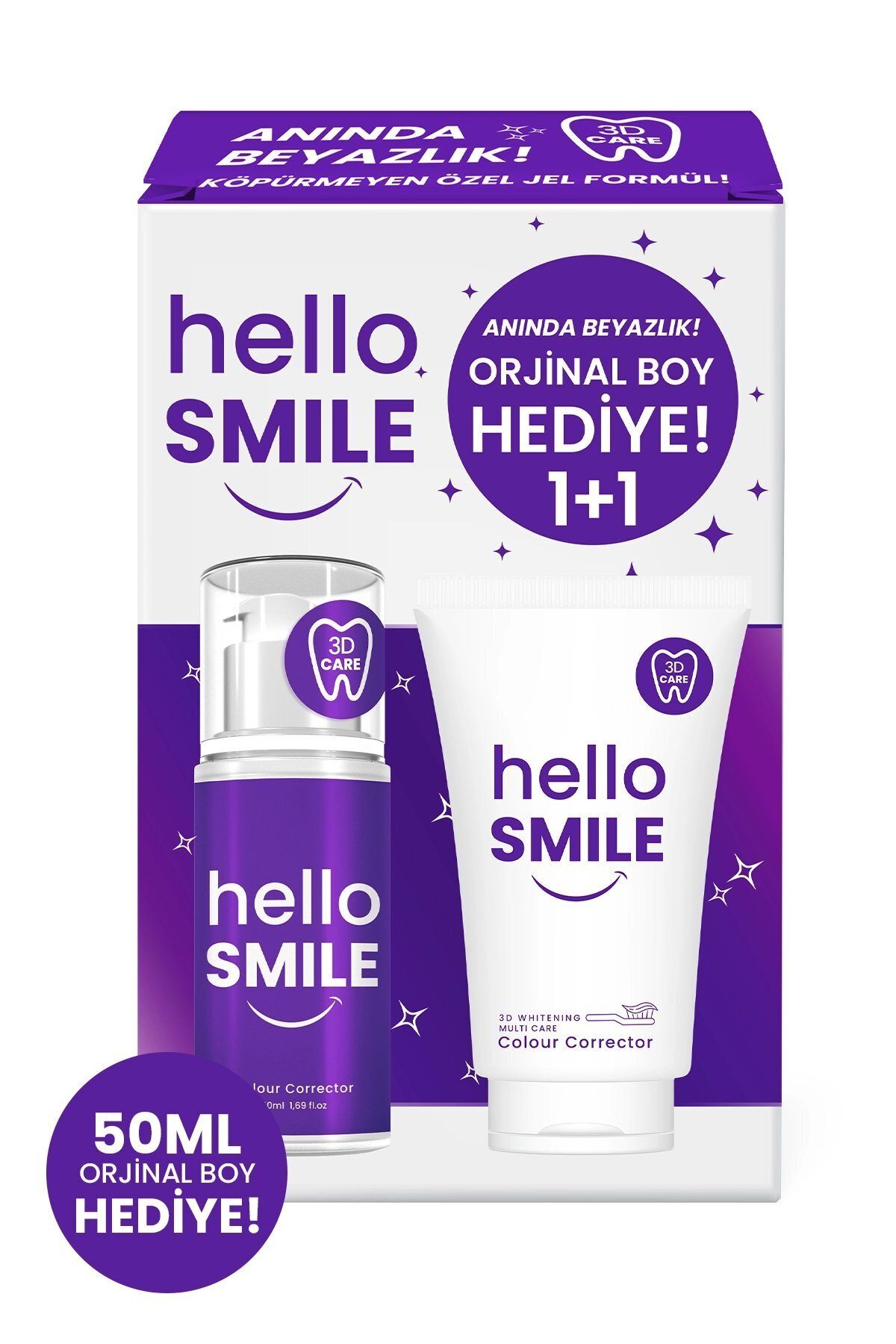 PROCSIN Hello Smile 3D Anında Beyazlatıcı Diş Jeli (50 ML Tüp Hediyeli)