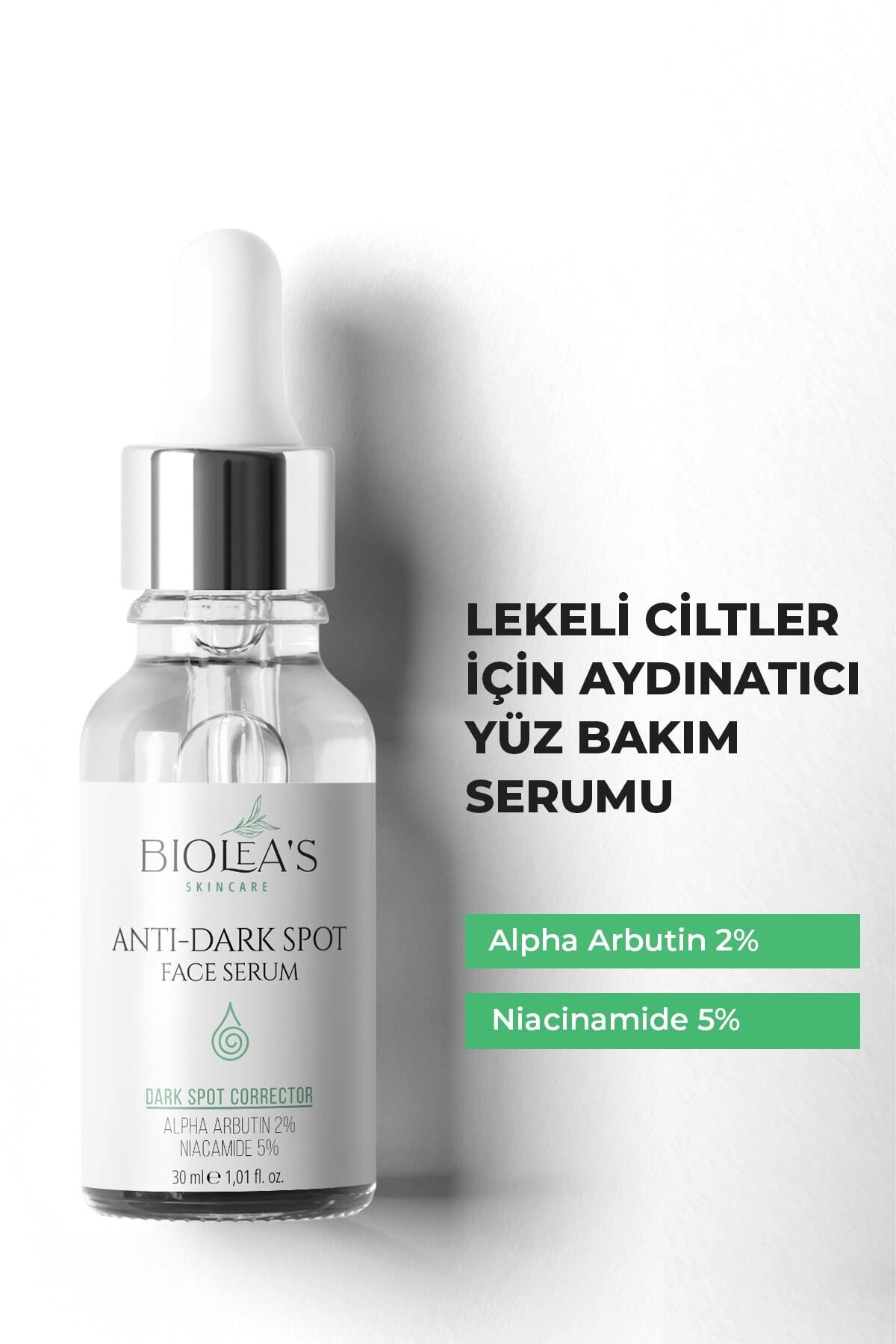 Biolea's skincare Lekeli Ciltler Için Aydınlatıcı Yüz Bakım Serumu Niacinamide 5% + Alpha Arbutin 2% 30 ml