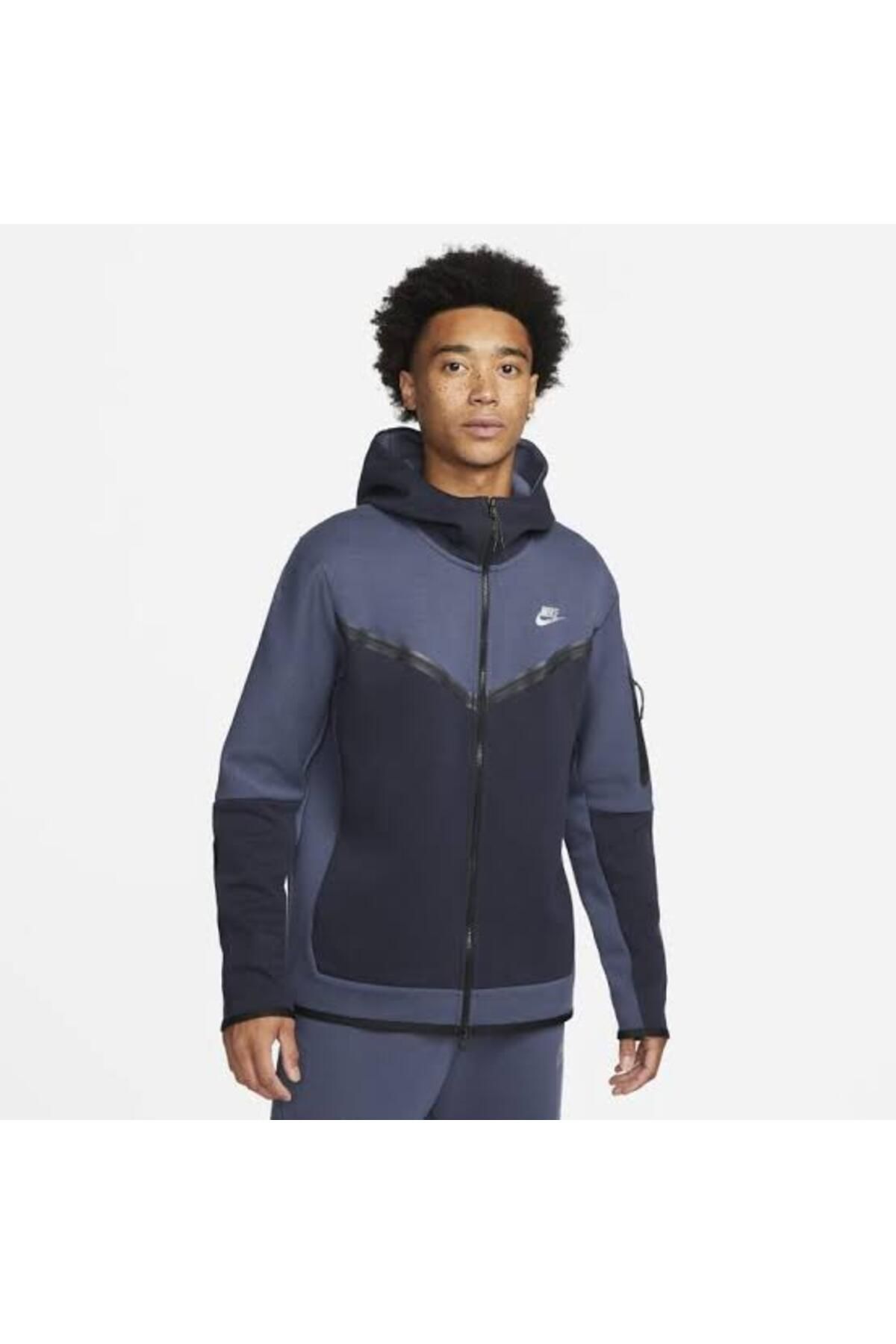 Nike Sportwear Tech Fleece erkek sweatshirt Men's Full Zip Hoodie Blue DV0537-437