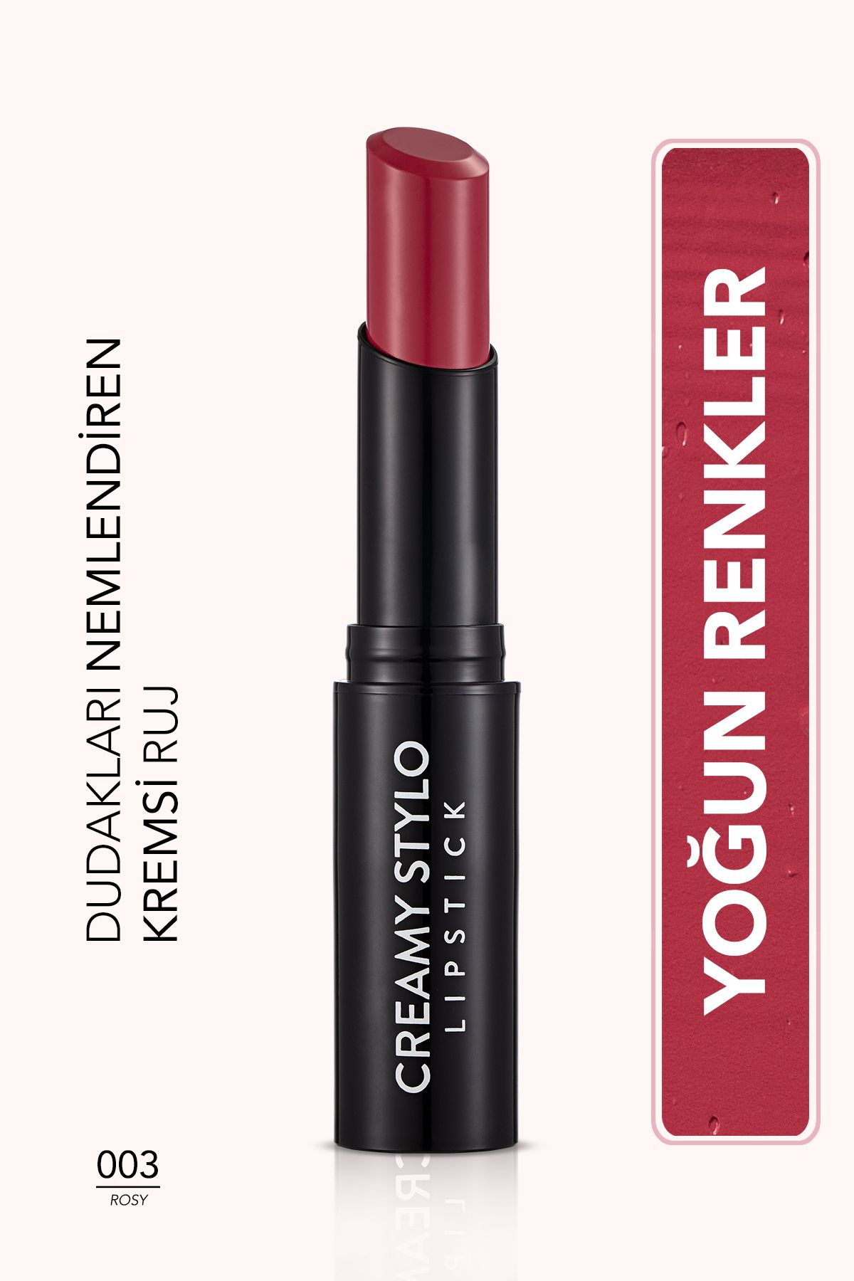 Flormar Yarı Parlak Stick Ruj- Creamy Stylo Lipstick -003 Rosy -8682536013635
