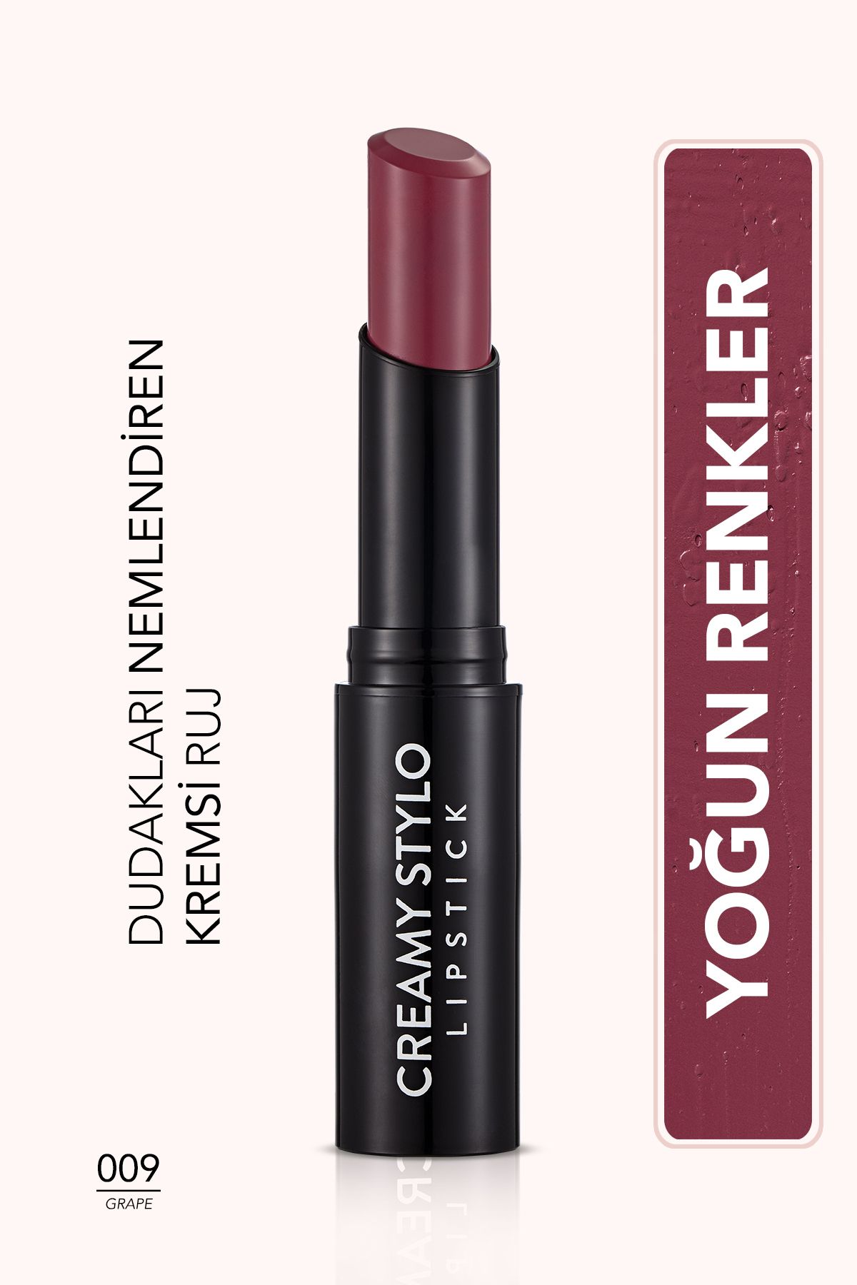 Flormar Yarı Parlak Stick Ruj- Creamy Stylo Lipstick -009 Grape- 8682536013697