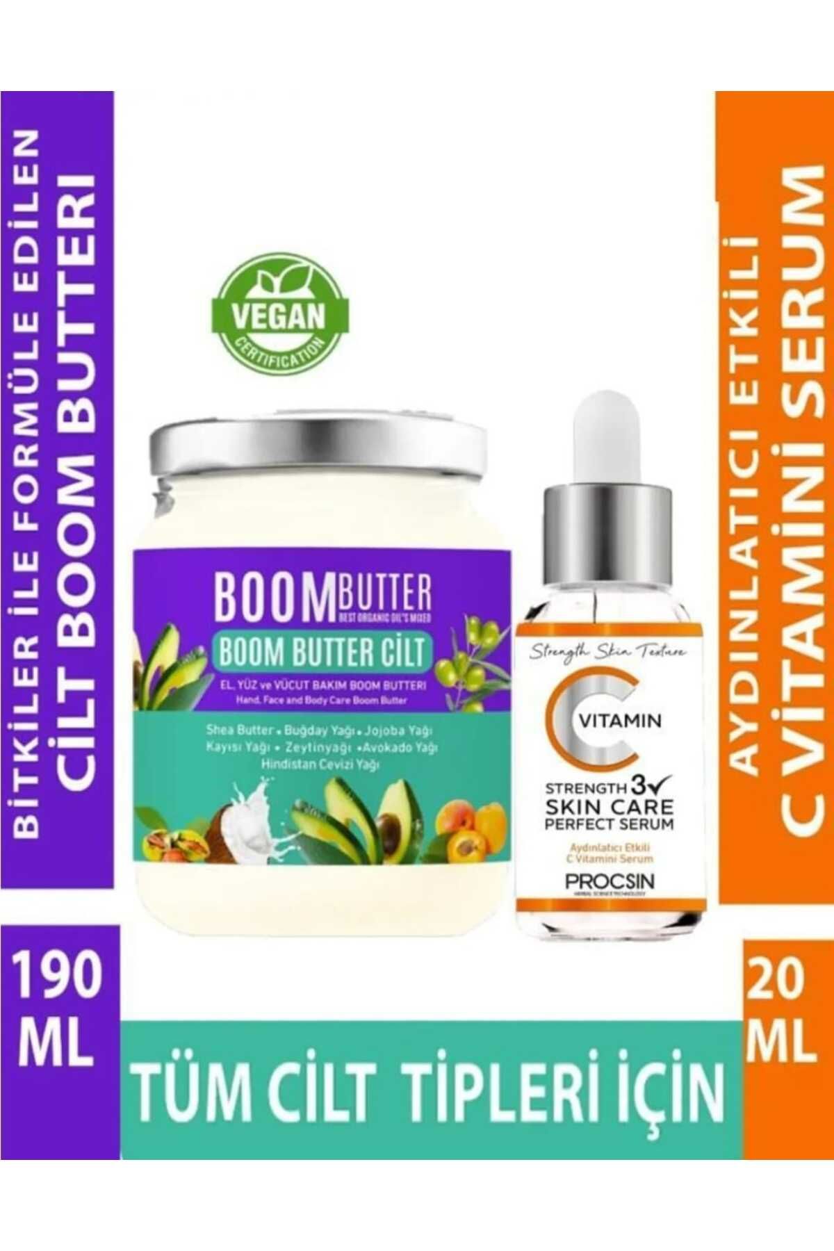 PROCSIN Boom Butter Cilt Bakım Yağı 190 Ml +Procsın C Vitamini Serumu 20 Ml