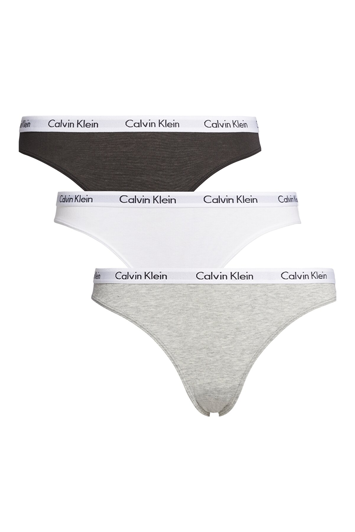 Calvin Klein Kadın Imzalı Elastik Bantlı Beyaz-gri-siyah Külot 000qd3588e999-gri