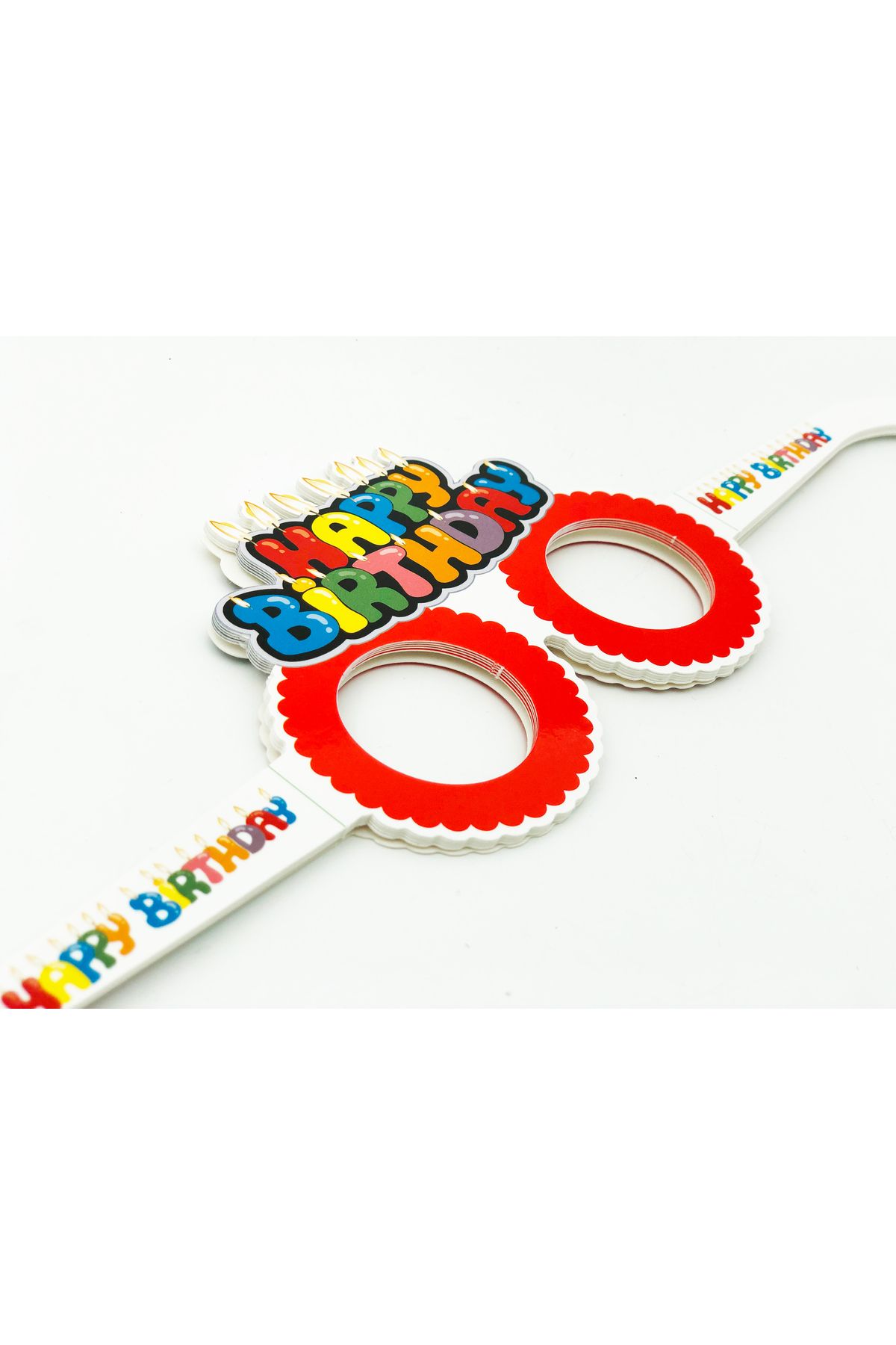 Cansüs Happy Birthday Temalı Karton Parti Gözlüğü Beyaz 6li