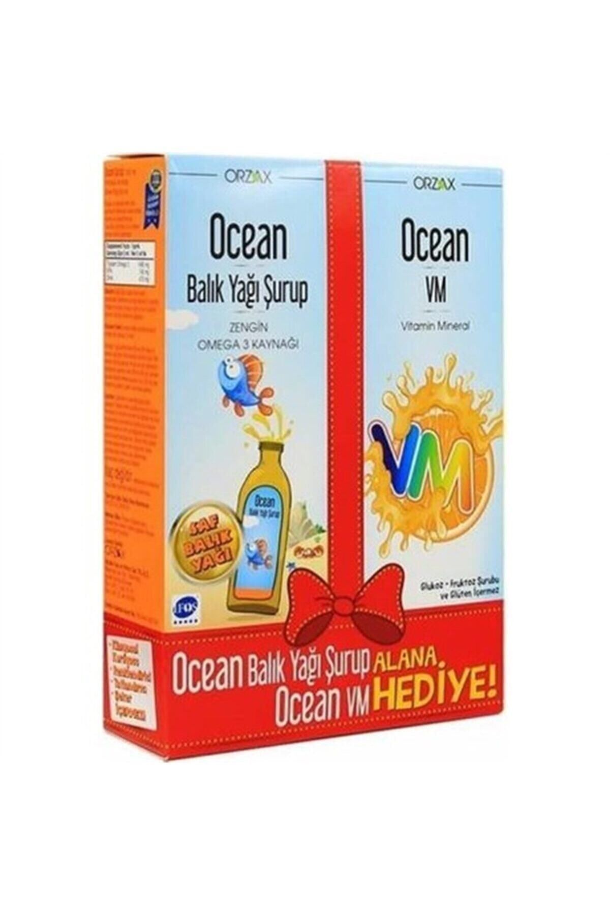 Ocean Portakallı Balık Yağı Şurubu + Vm Şurup Hediyeli Kofre kumbara hediyeli