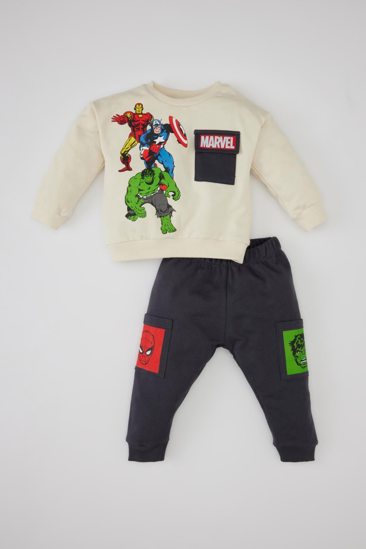 Defacto Erkek Bebek Marvel Comics Sweatshirt Eşofman Altı 2'li Takım C0625a524sp