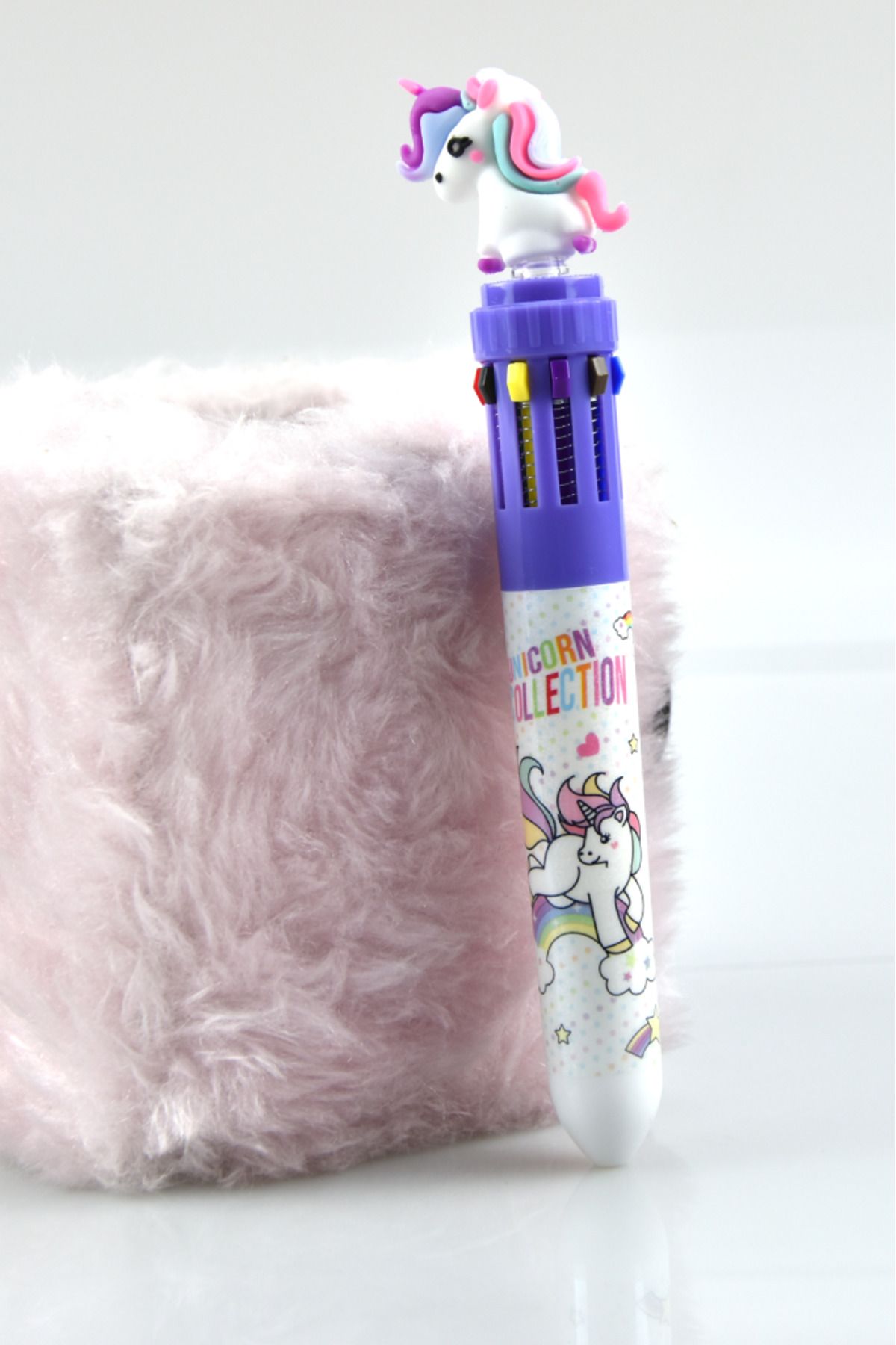 Kids Like Unicorn Figürlü 10 Renk Tükenmez Kalem - 10 Renk bir kalemde