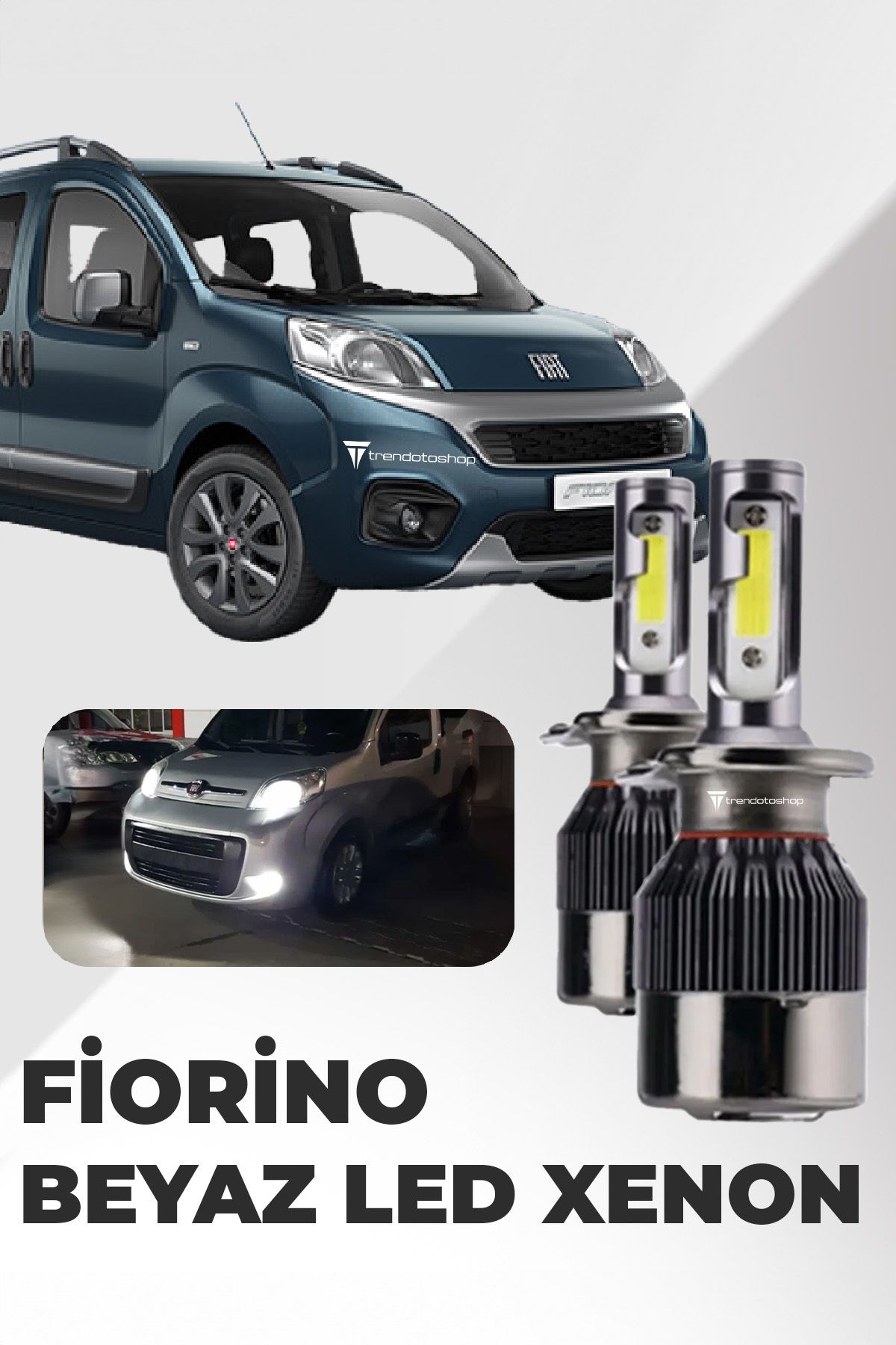 C9 Fiat Fiorino 2008-2017 ile Uyumlu Sis LED Xenon Far Ampulü: Şimşek Etkili