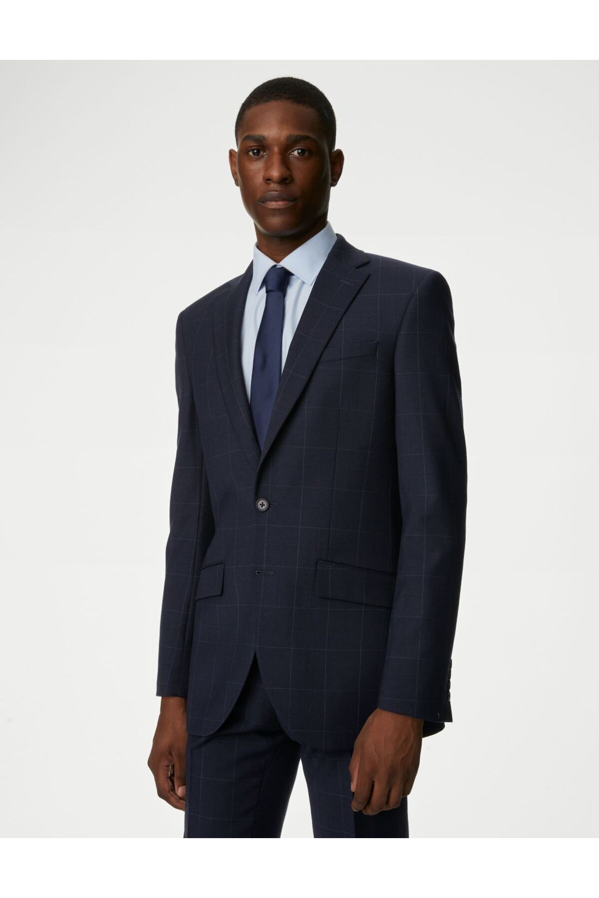 Marks & Spencer Slim Fit Ekose Desenli Yün Ceket