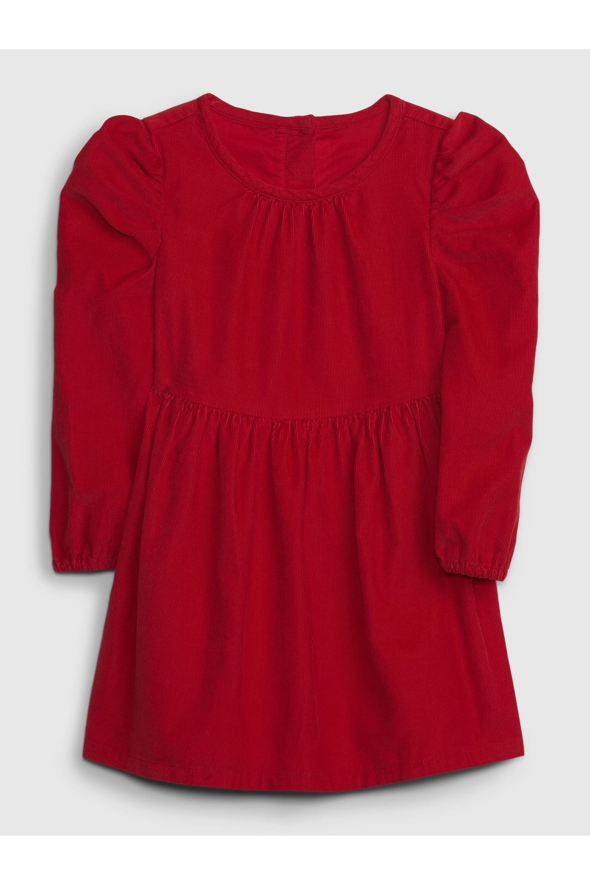 GAP Kız Bebek Kırmızı Balon Kol Kadife Washwell™ Elbise