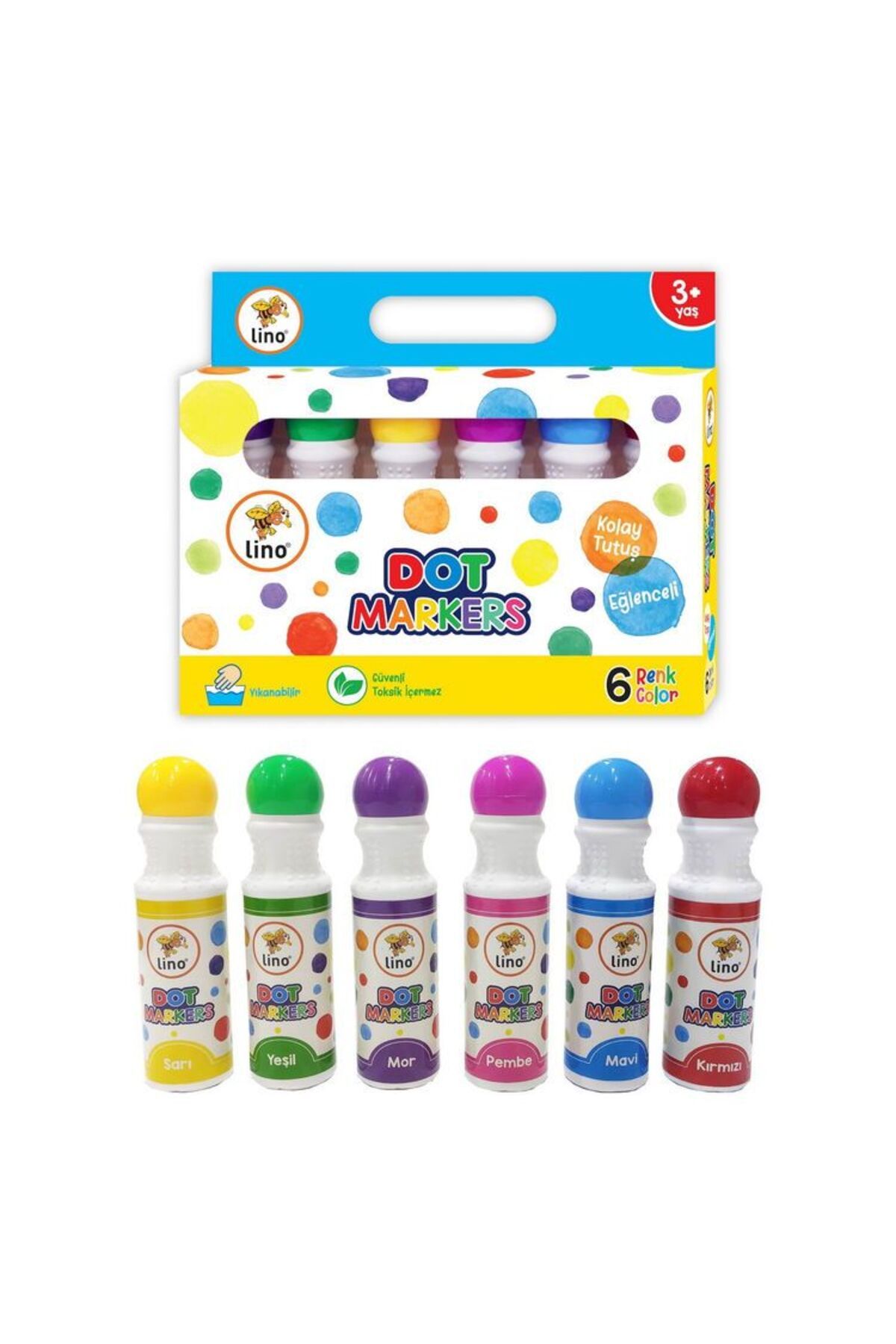 Lino Dot Markers 6 Renk Yıkanabilir