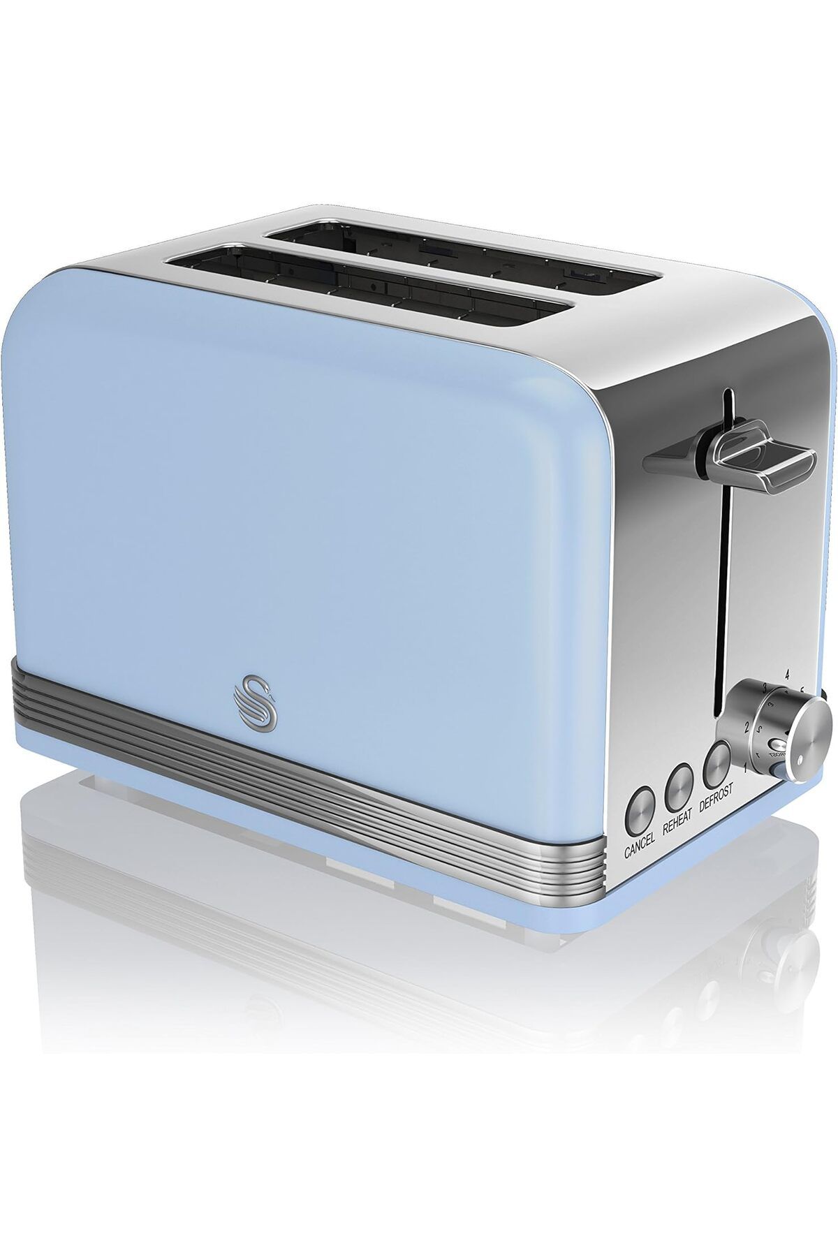 Swann Retro 2 Dilimli Ekmek Kızartma Makinesi, Buz Çözme/Yeniden Isıtma İptal İşlevleriyle