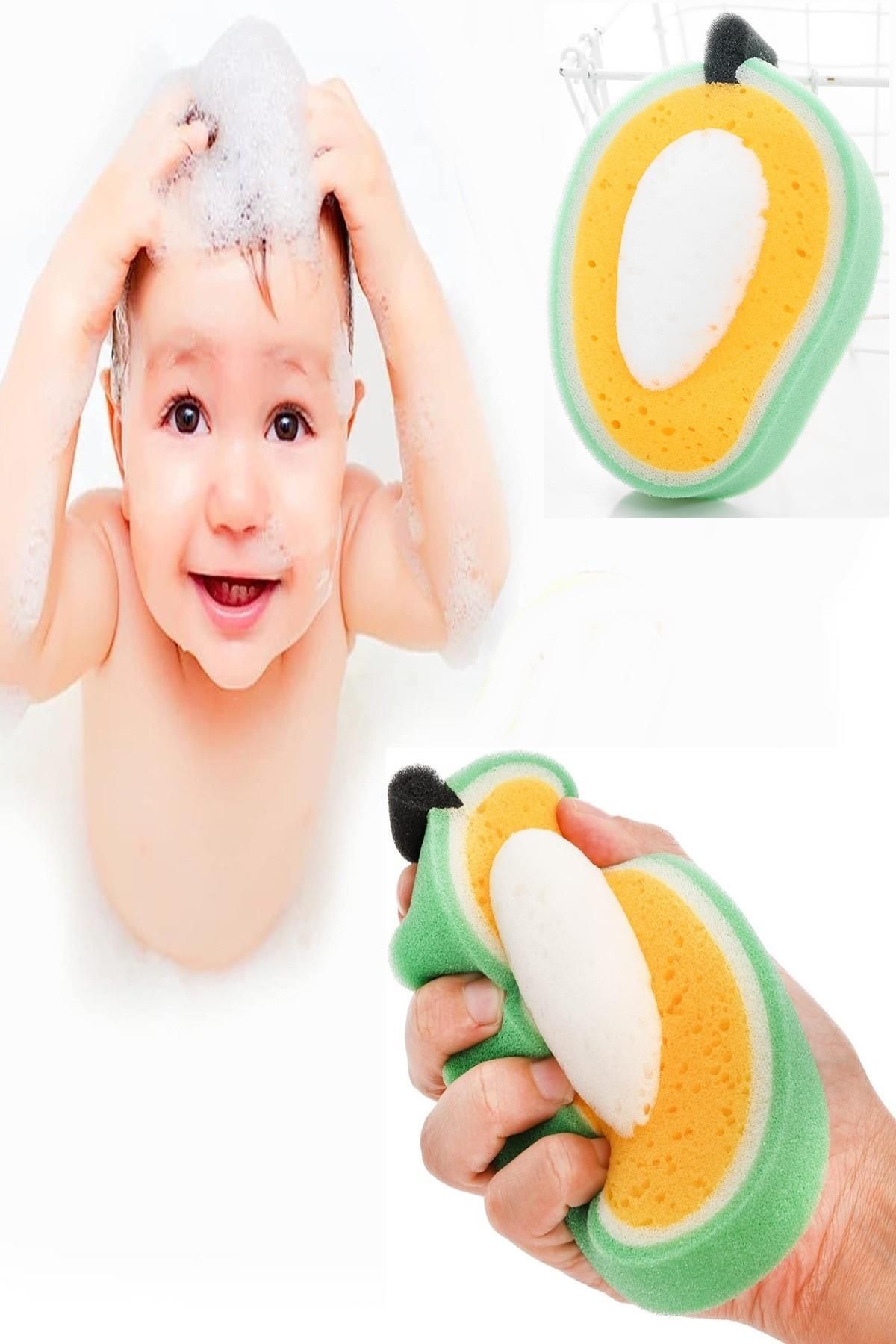 MasterCar Organik Avakado Şekilli Sevimli Bebek Banyo Süngeri Çocuk Lifi Hassas Cilt Vücut Yıkama Süngeri
