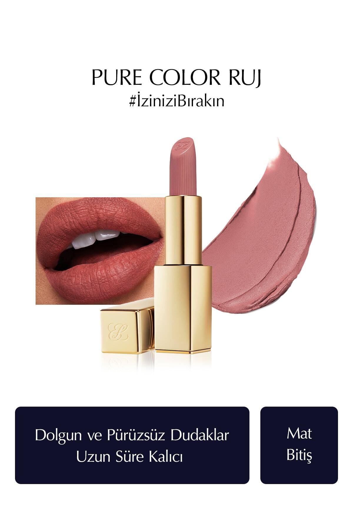 Estee Lauder Mat Bitişli Ruj - Pure Color Matte Lipstick - 3.5gr - Renk: 836 Love Bite