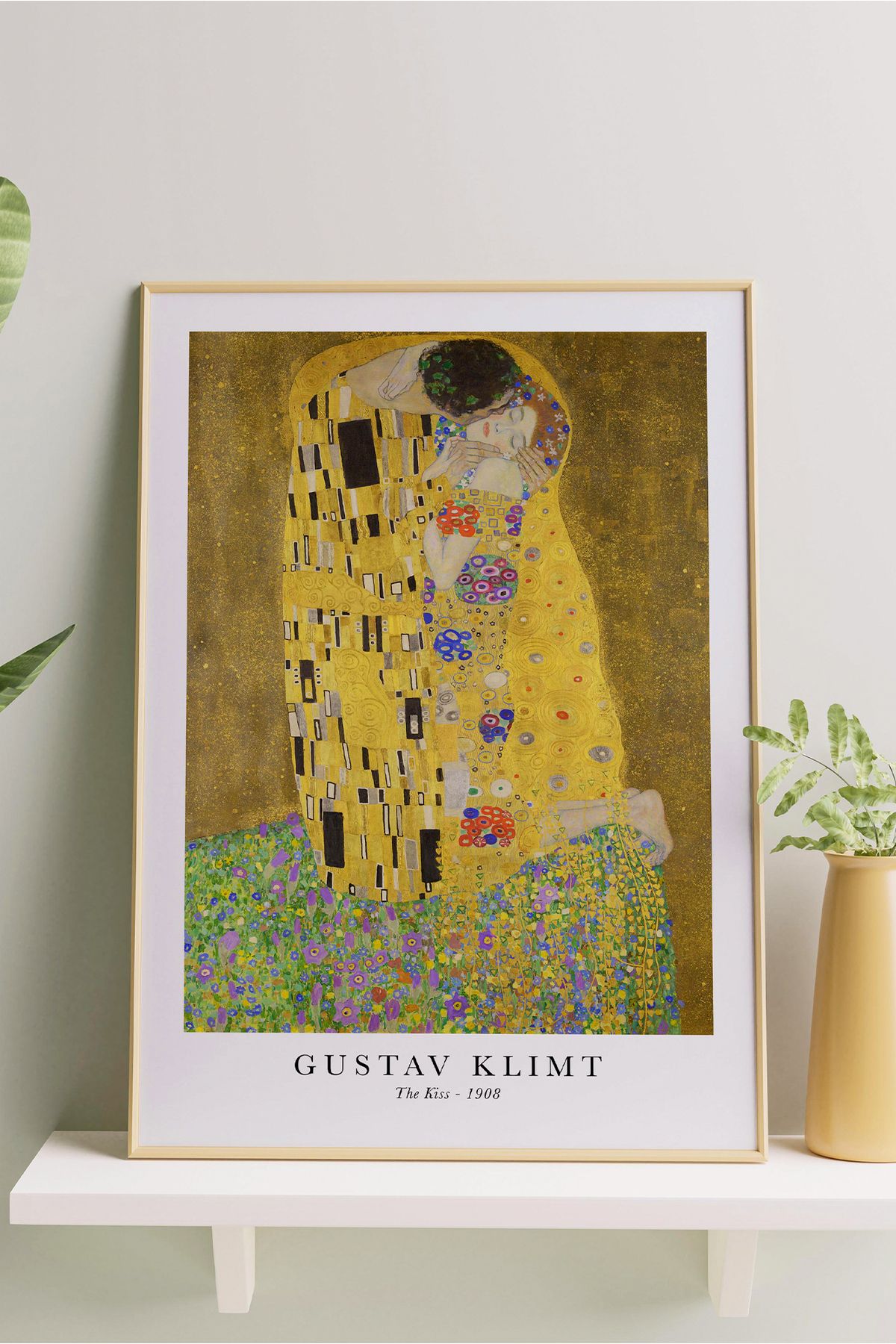 KOFdesign Gustav Klimt The Kiss Tablosu Sanat Eseri Posteri (ÖPÜCÜK TABLOSU). The Kiss - Gustav Klimt Posteri.