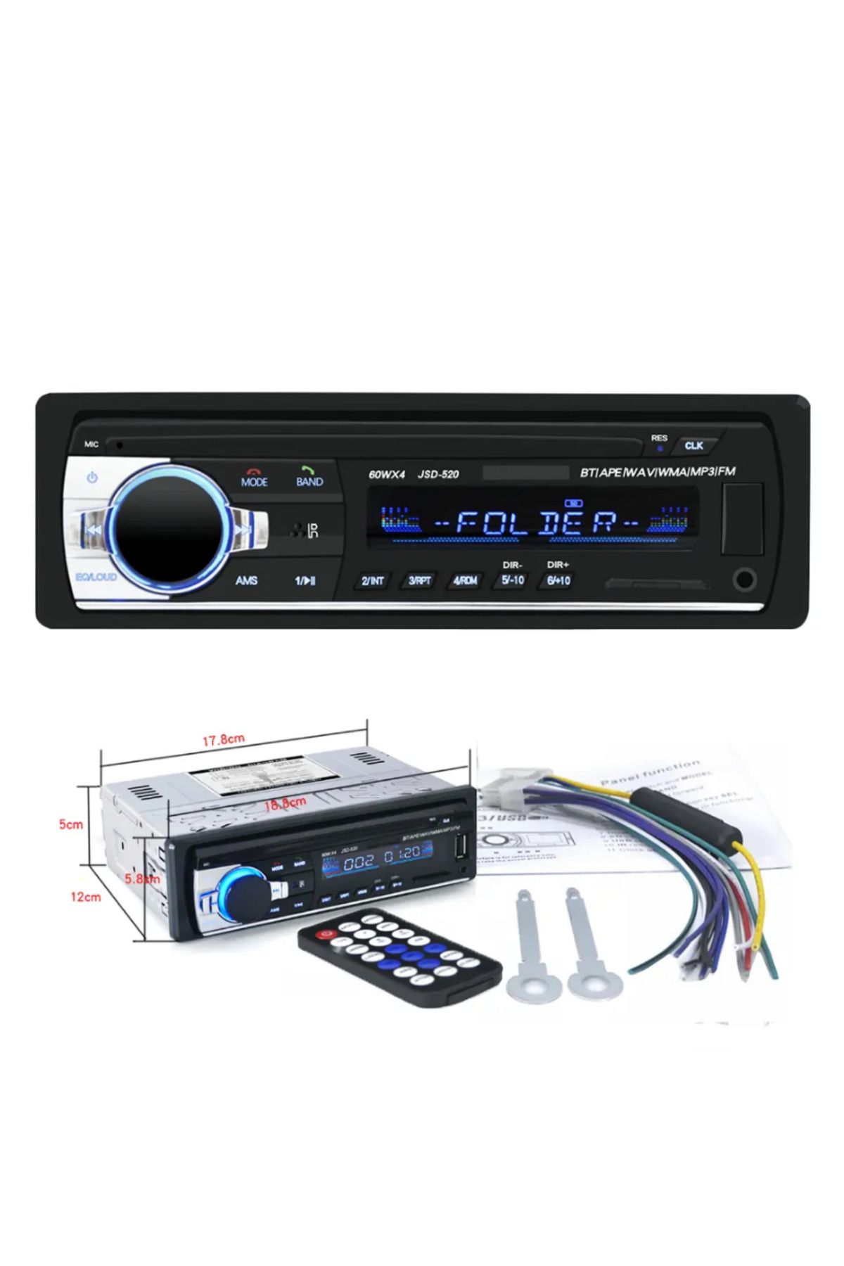 Havana Oto Araba MP3 Çalar Bluetooth Çift USB Auto Radio Araba Radyo Stereo Desteği FM Aux Ses Adaptörü