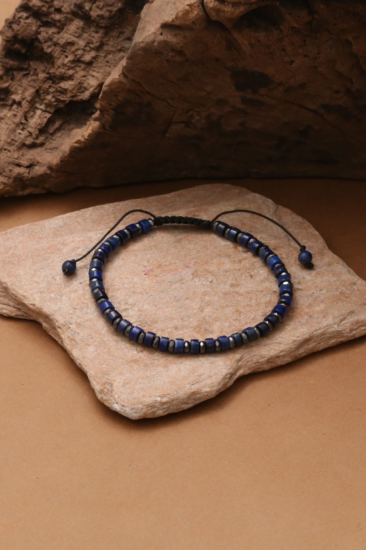 Dünya Doğal Taş Lapis Lazuli ve Hematit Taşı Bileklik
