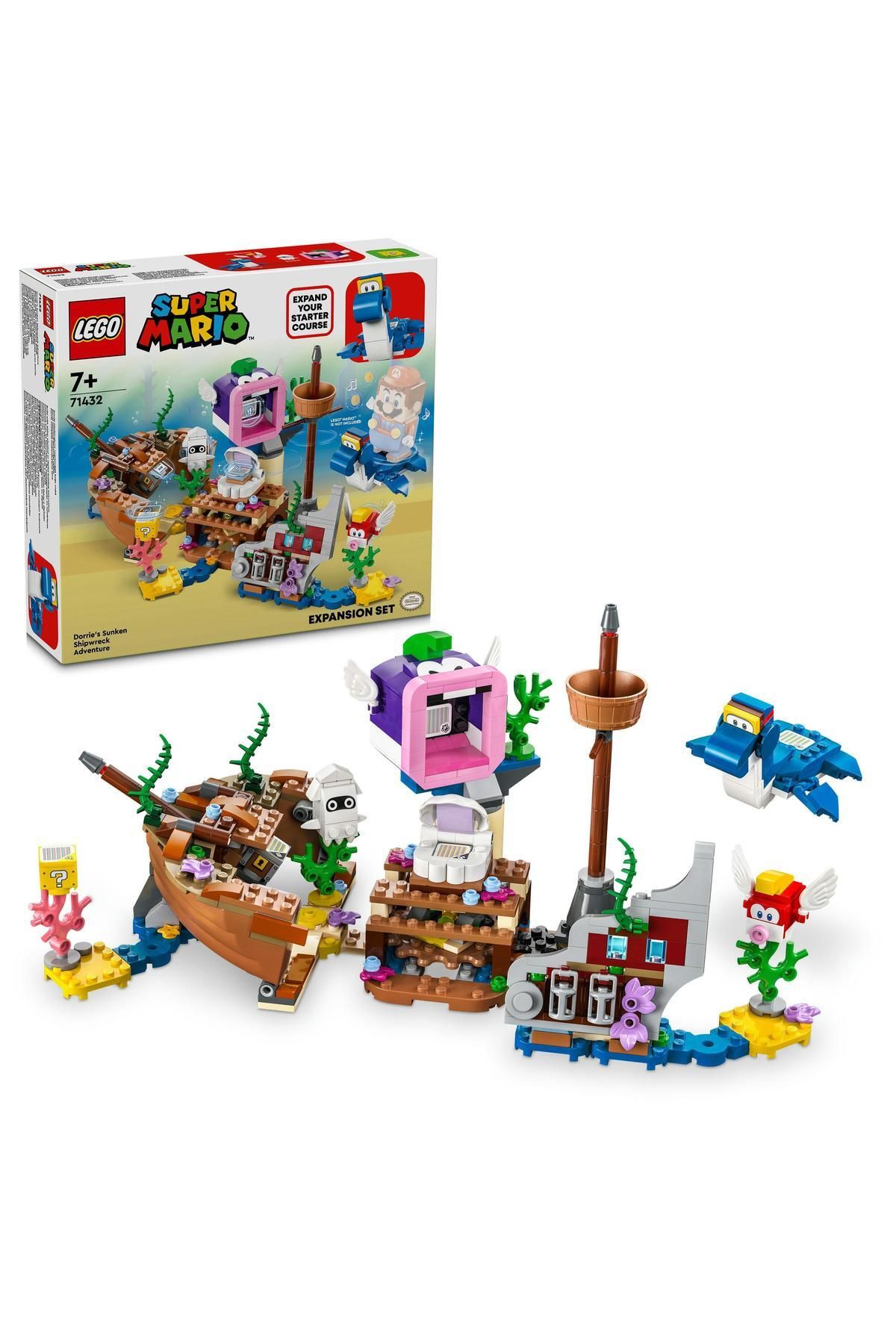 LEGO ® Super Mario™ Dorrie'nin Batık Gemi Macerası Ek Macera Seti 71432 -Oyuncak Yapım Seti(500Parça)