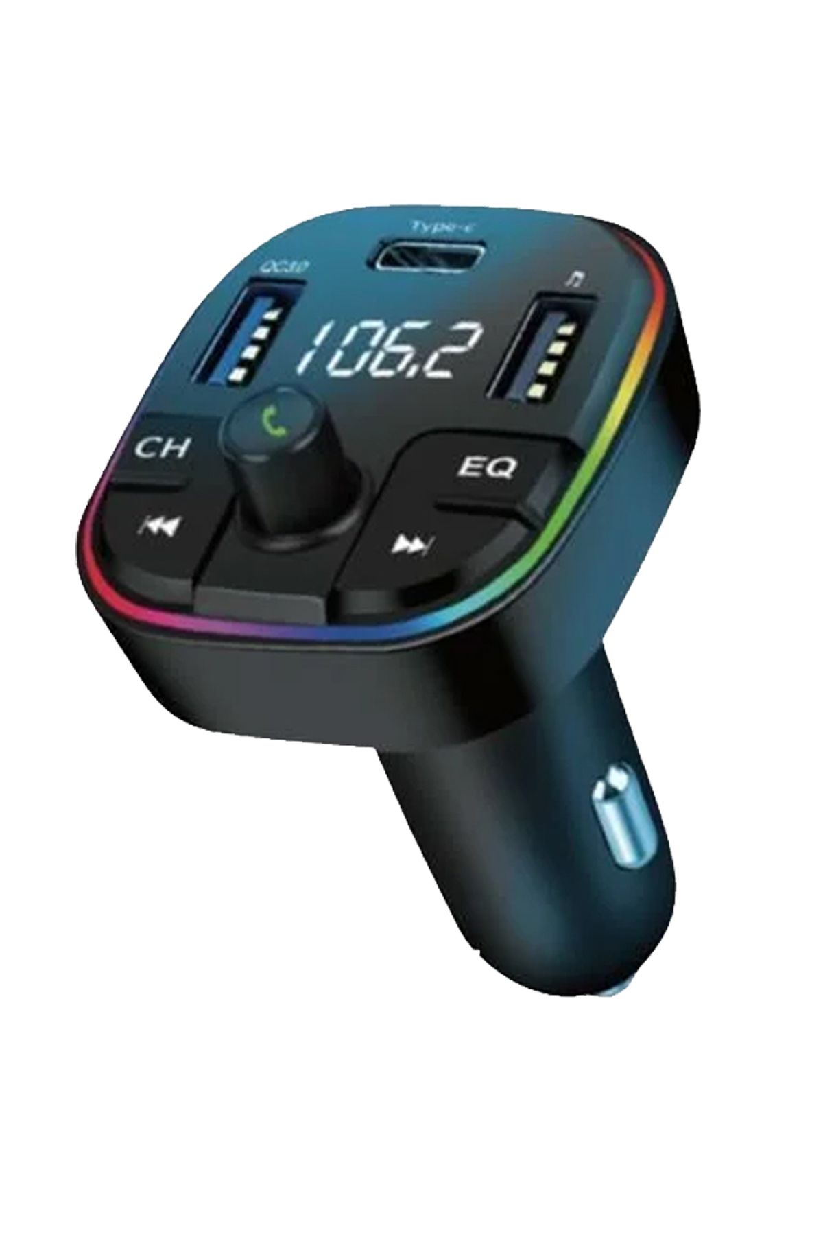 NiCe Shop 20W Şarj Özellikli Dijital Göstergeli Bluetooth Fm Transmitter Işıklı