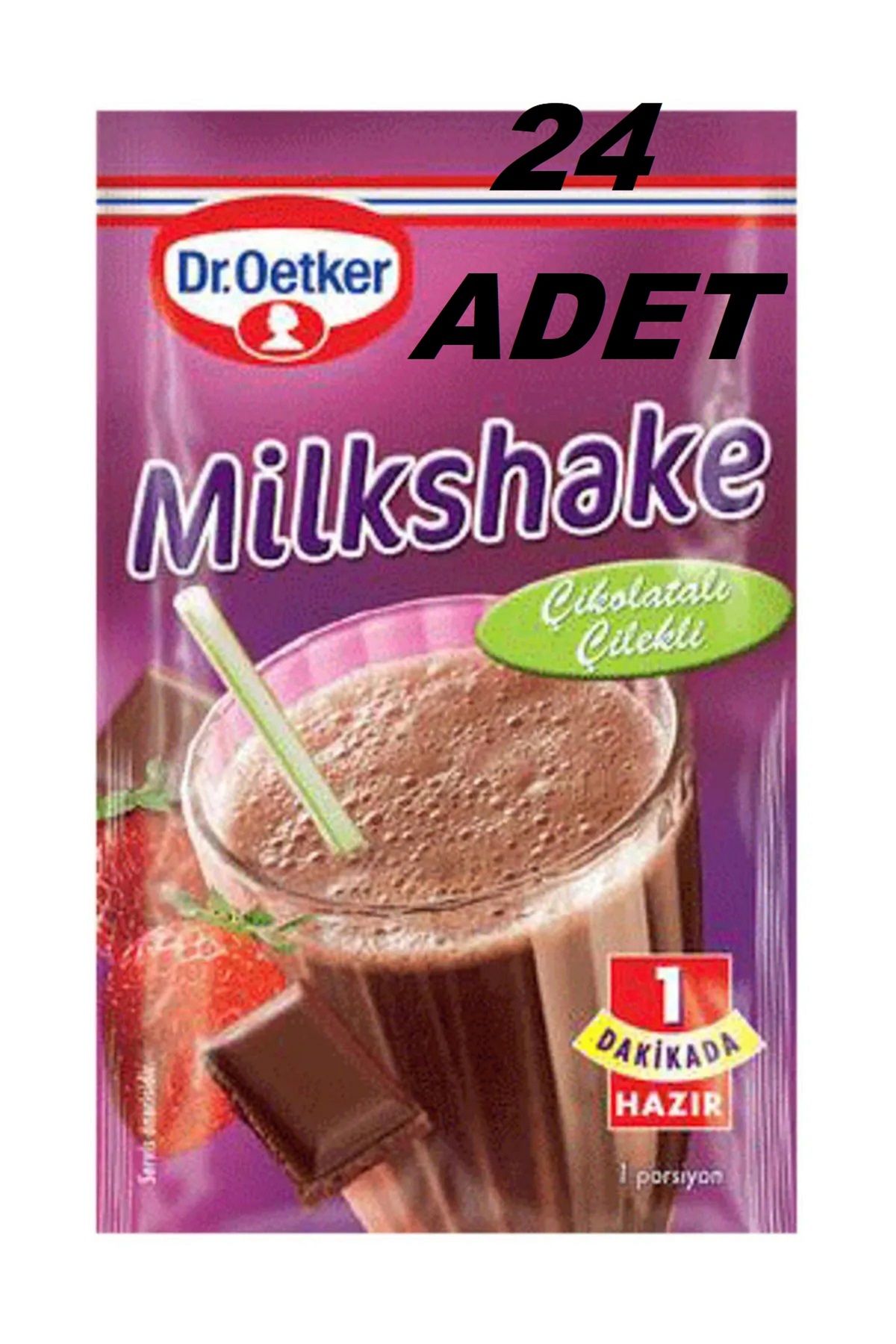 Dr. Oetker Çikolatalı Çilekli Milkshake x 24 Adet